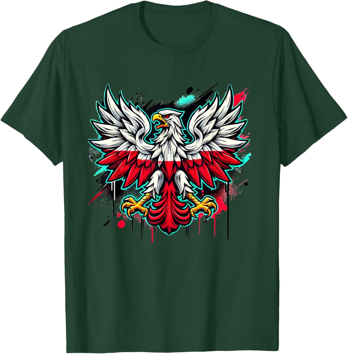 Polish Eagle Graffiti Art, Polish Falcon Street Art, Polska T-Shirt - T-Shirt | Forest