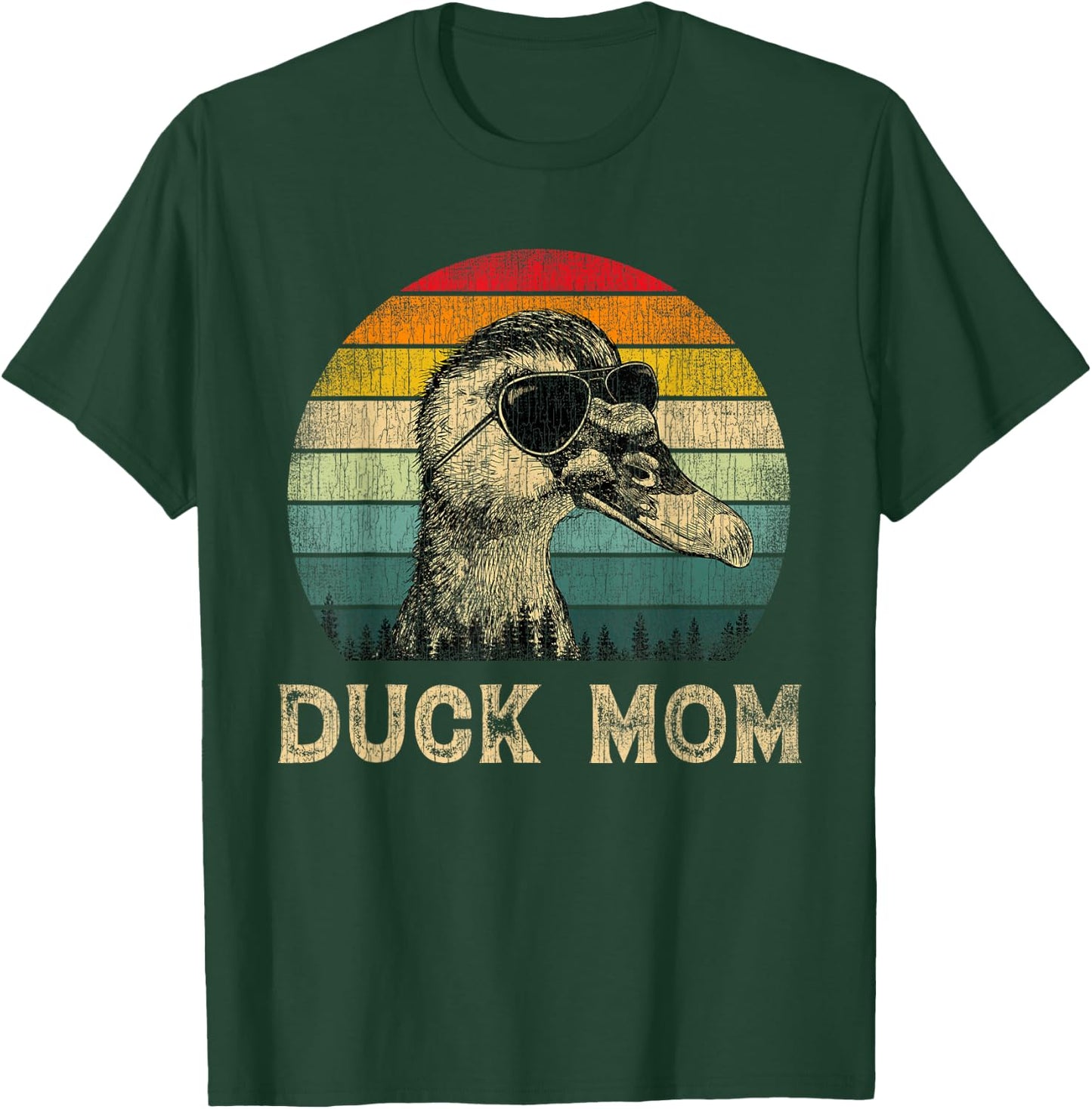 Vintage Duck Mom Duck Lovers Mommy Mother's Day T-Shirt - T-Shirt | Forest