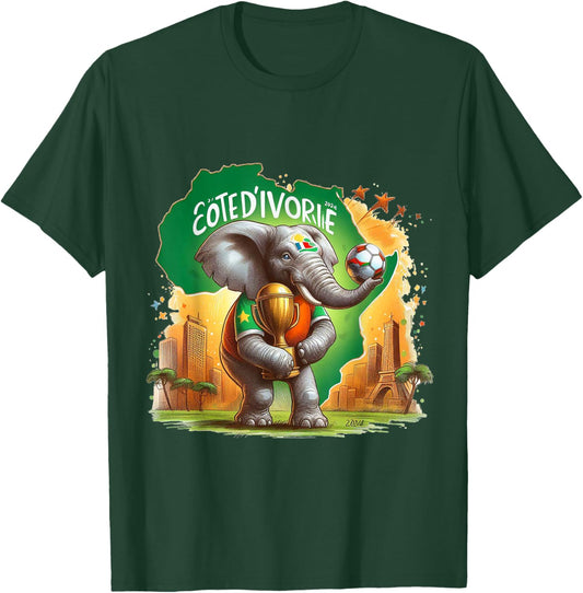 Ivory Coast Ivory Elephant Supporter Football Jersey T-Shirt - T-Shirt | Forest