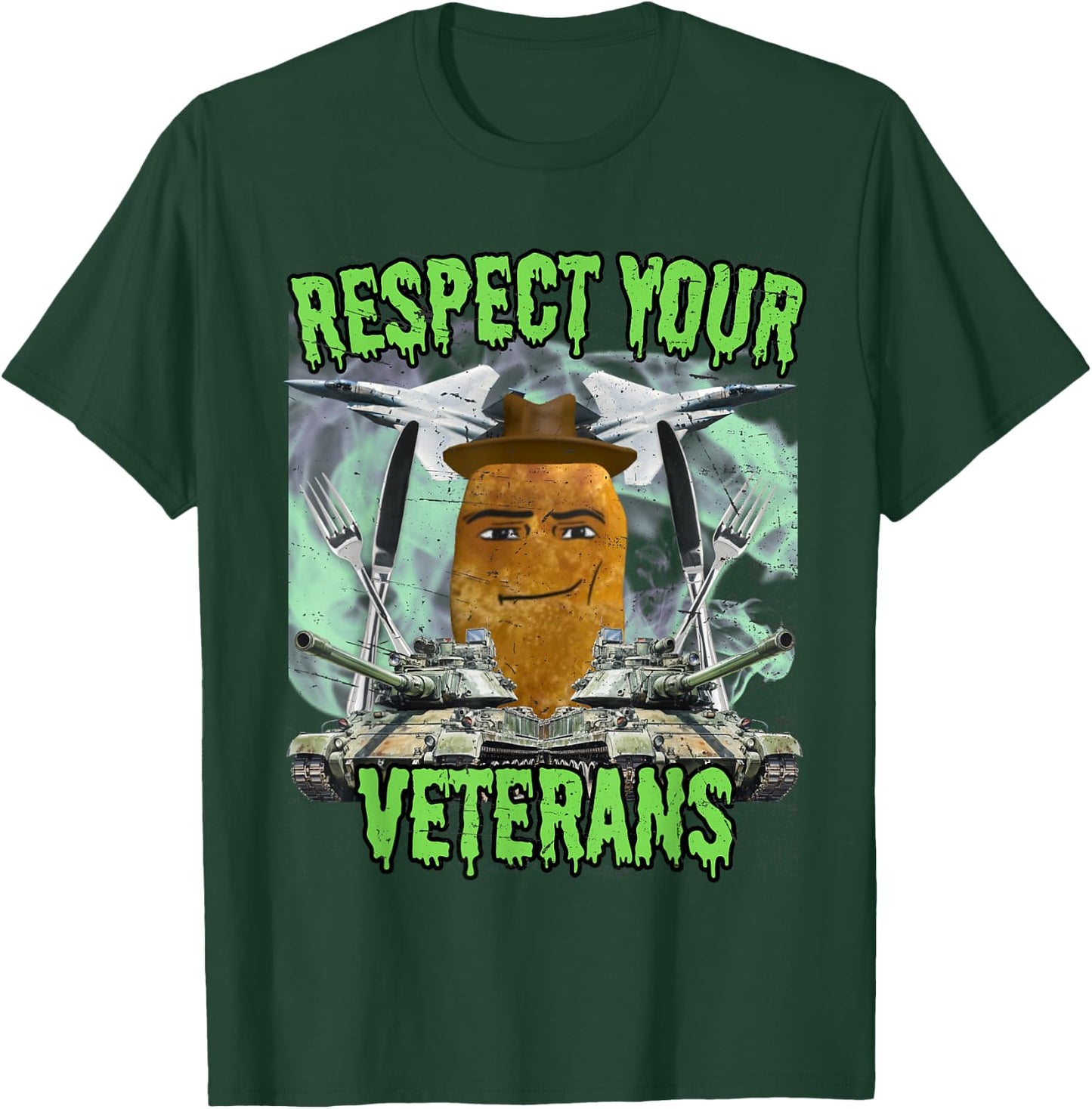 Chicken Nugget Man Face Cowboy Meme T-Shirt - T-Shirt | Forest