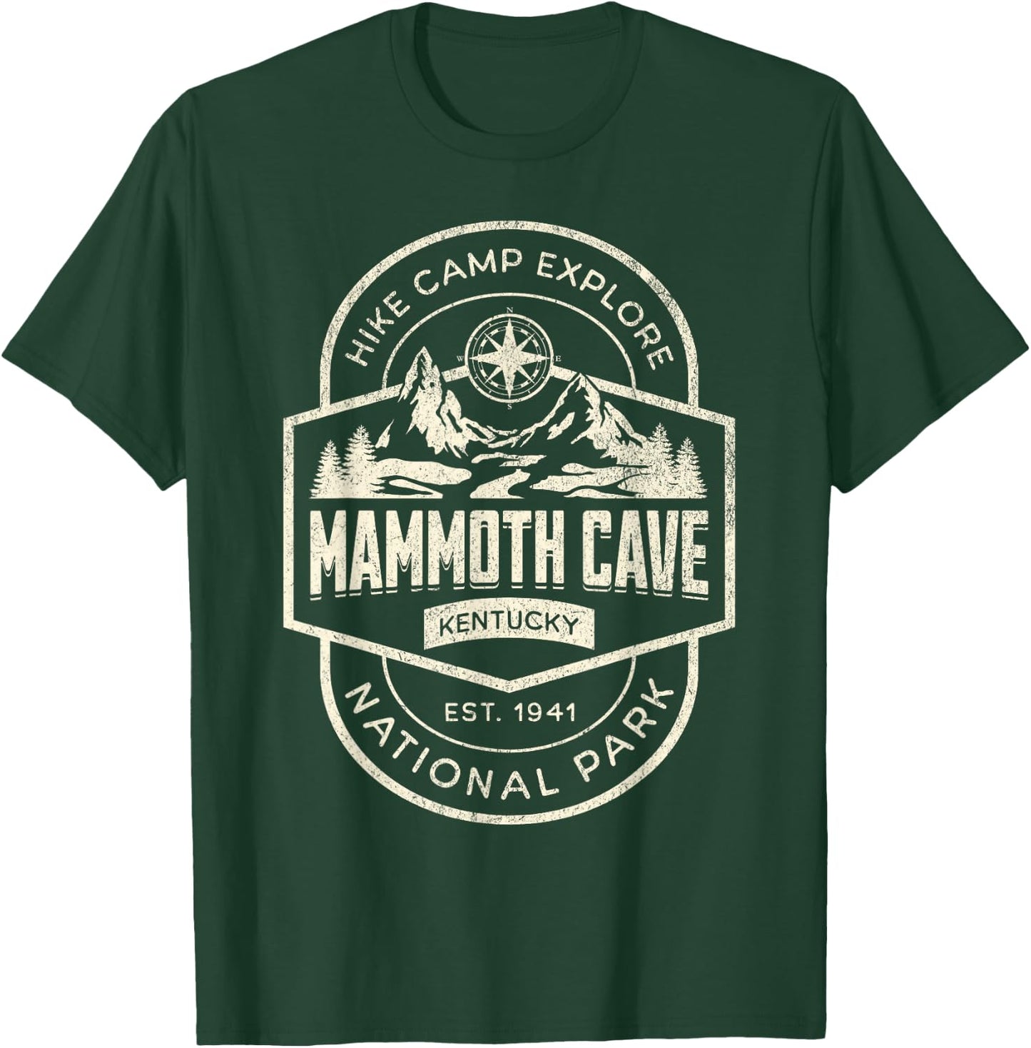 Mammoth Cave National Park Kentucky USA Outdoor Mammoth Cave National Park Blue -Adults, Kids Small Classic Fit Short Sleeve T-Shirt - T-Shirt | Forest