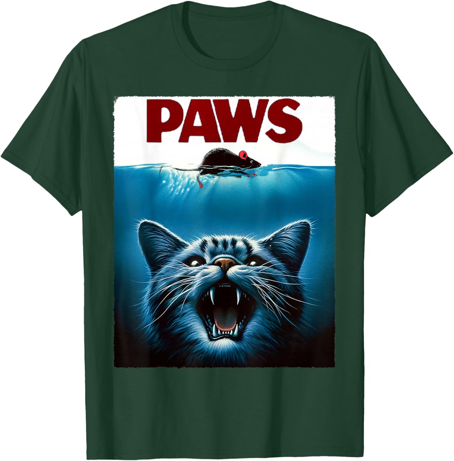 Paws Cat and Mouse Parody Funny Cat T-Shirt - T-Shirt | Forest