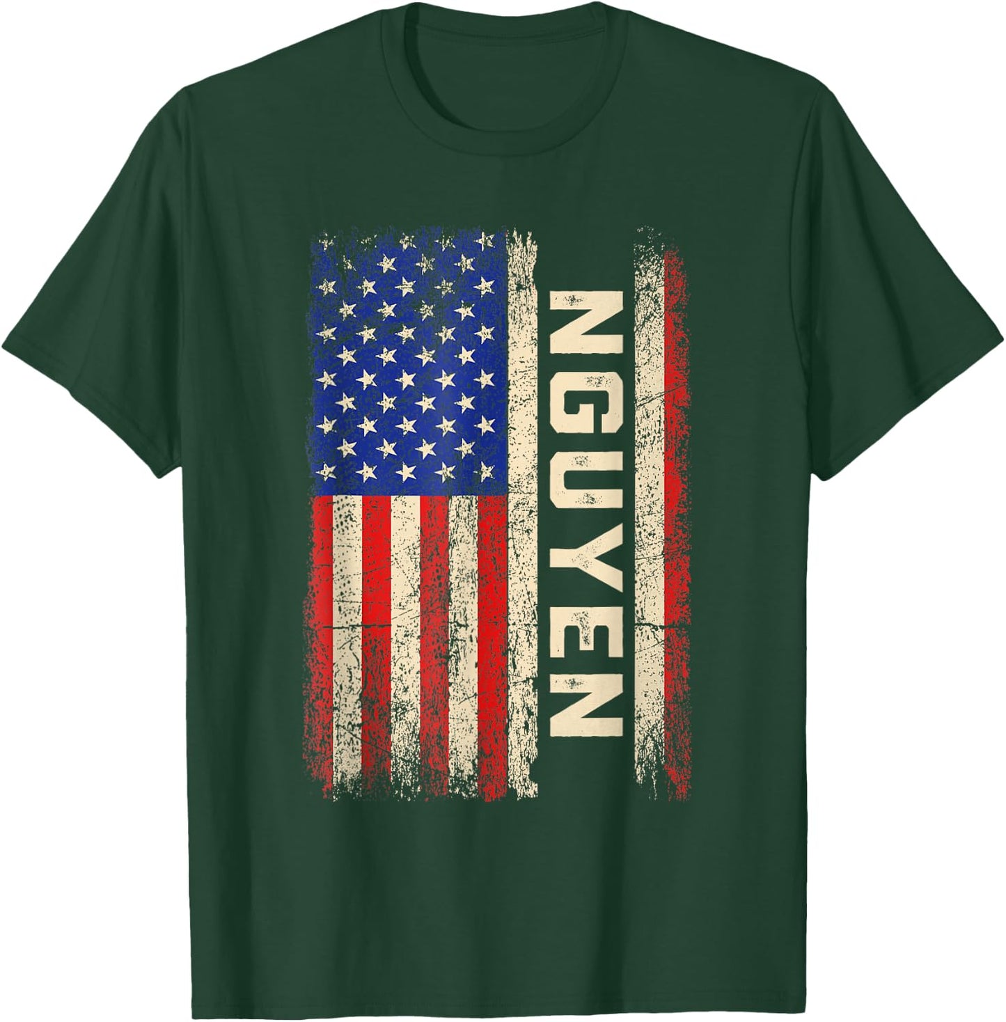 Nguyen Last Name Shirt Nguyen Name American Flag Kids Men T-Shirt - T-Shirt | Forest