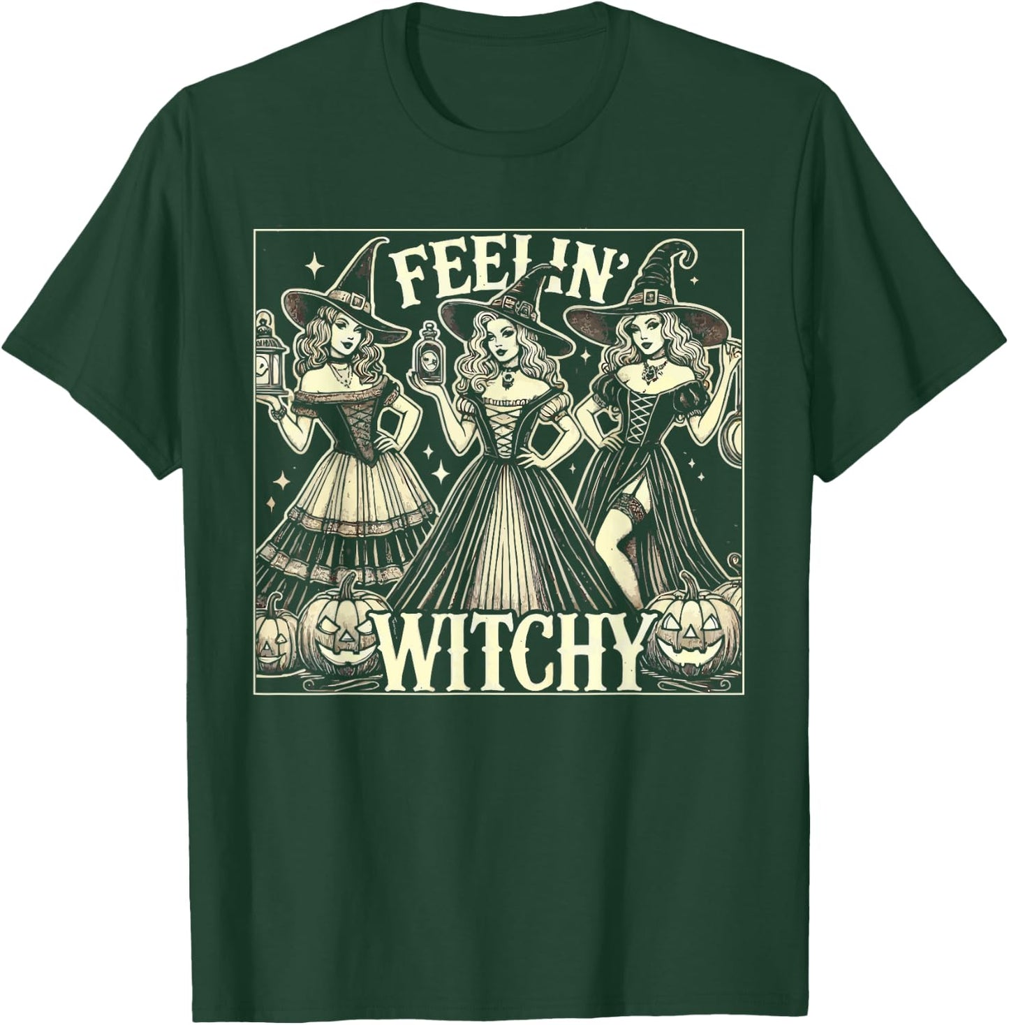 Halloween Witch Lover Spooky Witchy Broom Trick Or Treat T-Shirt - T-Shirt | Forest