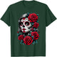 Dia de Muertos Cinco de Mayo Sugar Skull Women Red Roses T-Shirt - T-Shirt | Forest