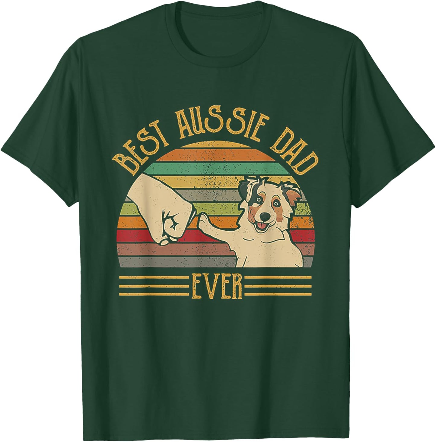 Best Aussie Dad Ever Retro Vintage Sunset T-Shirt - T-Shirt | Forest