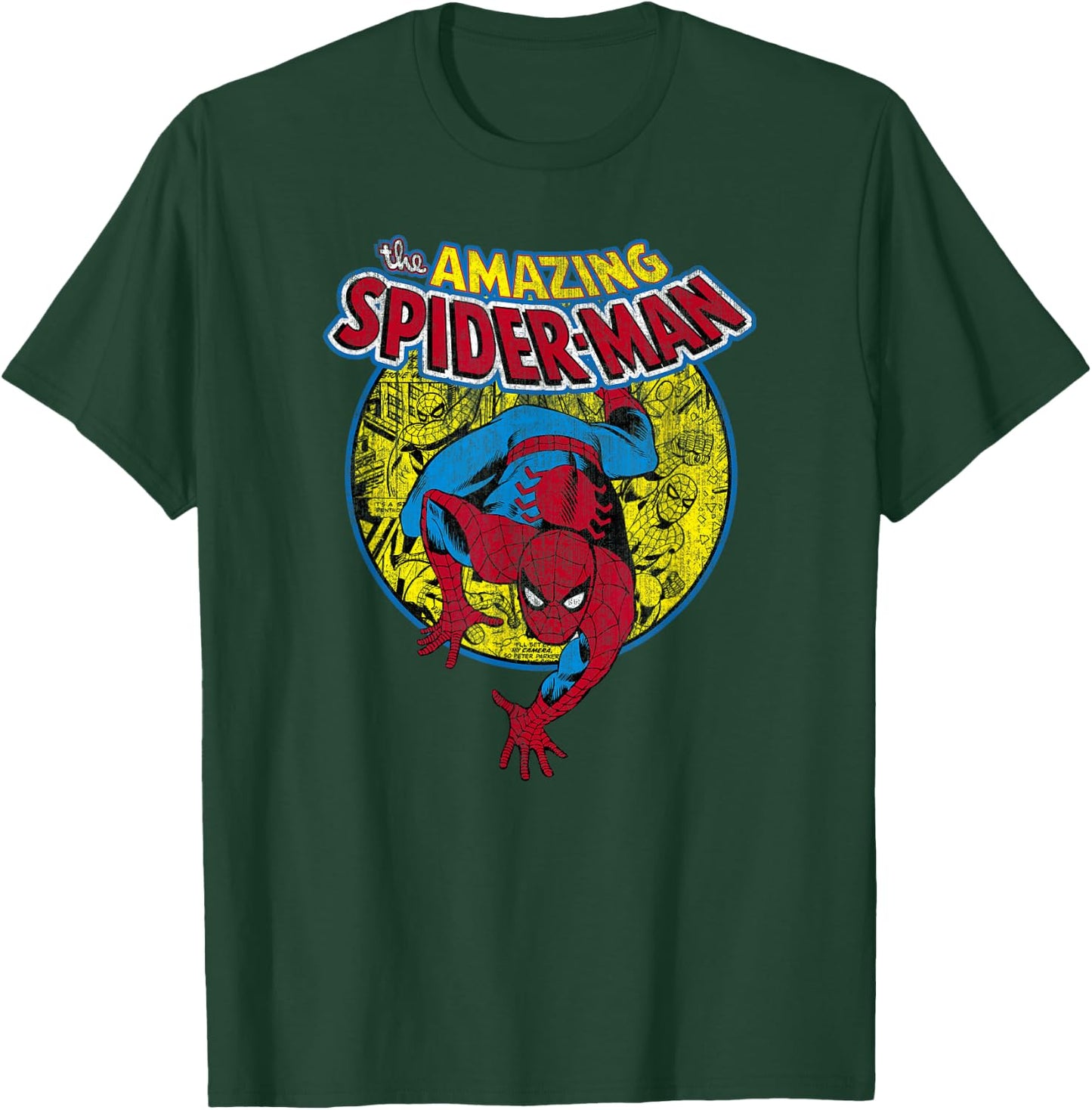 Marvel Comics Spider-Man Amazing Vintage Comic Book Crawl T-Shirt - T-Shirt | Forest