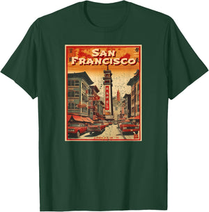 Chinatown San Francisco Retro Style T-Shirt - T-Shirt | Forest