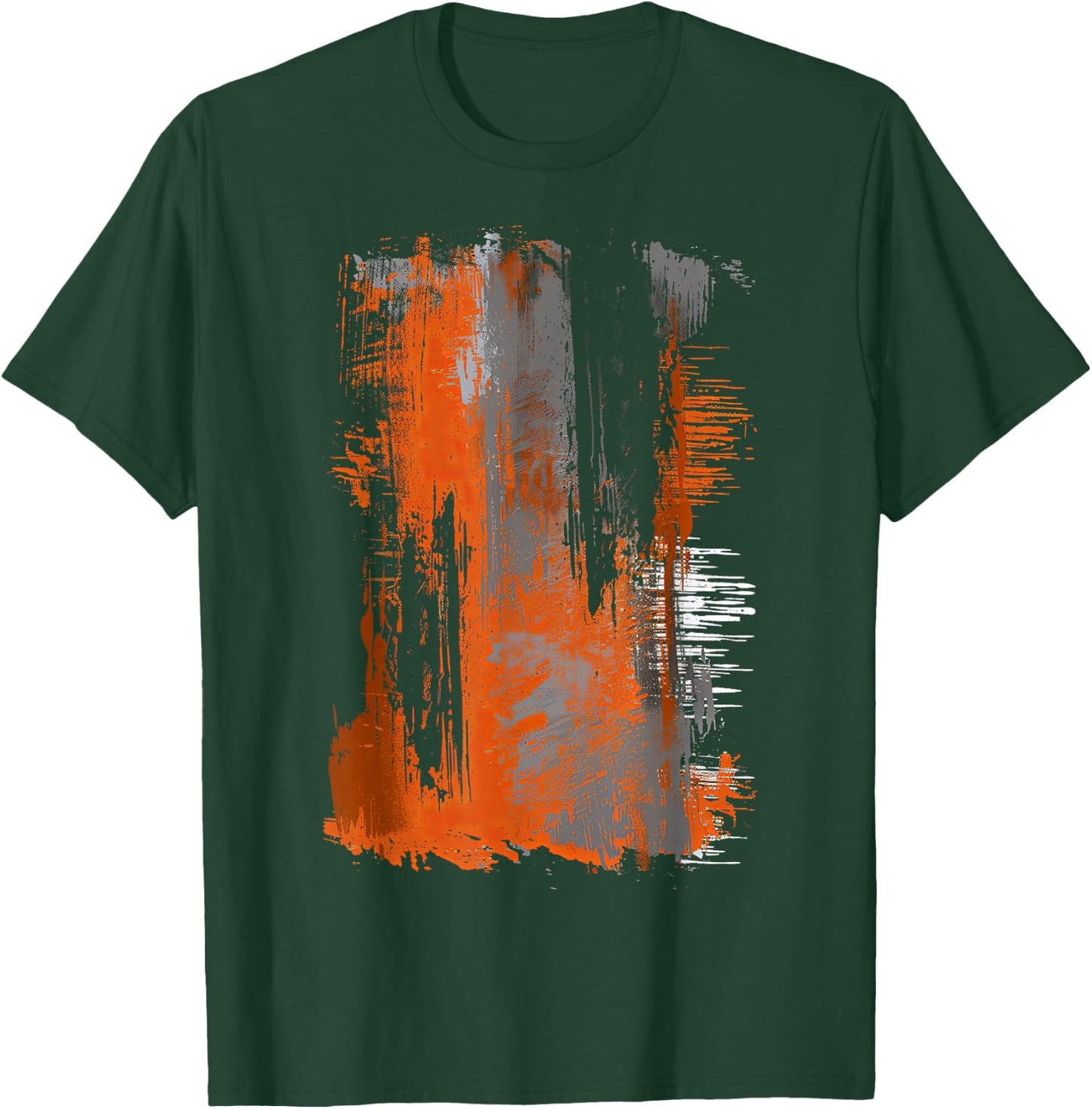 Orange And Black Brushstroke Art Graphic T-Shirt - T-Shirt | Forest