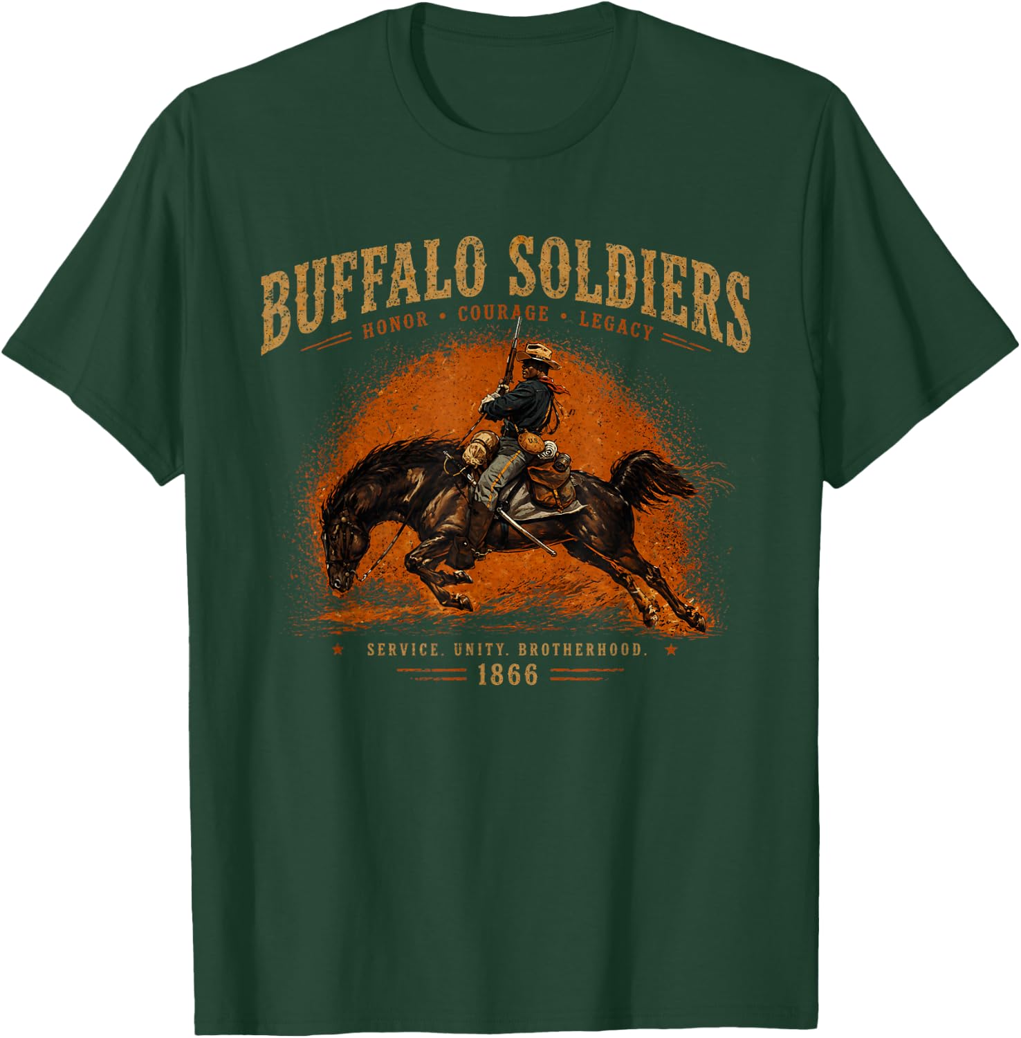 Buffalo Soldiers, African American Black History Military US T-Shirt - T-Shirt | Forest