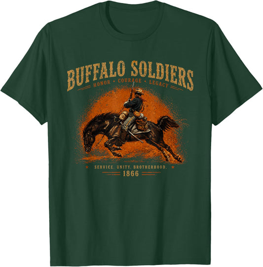 Buffalo Soldiers, African American Black History Military US T-Shirt - T-Shirt | Forest