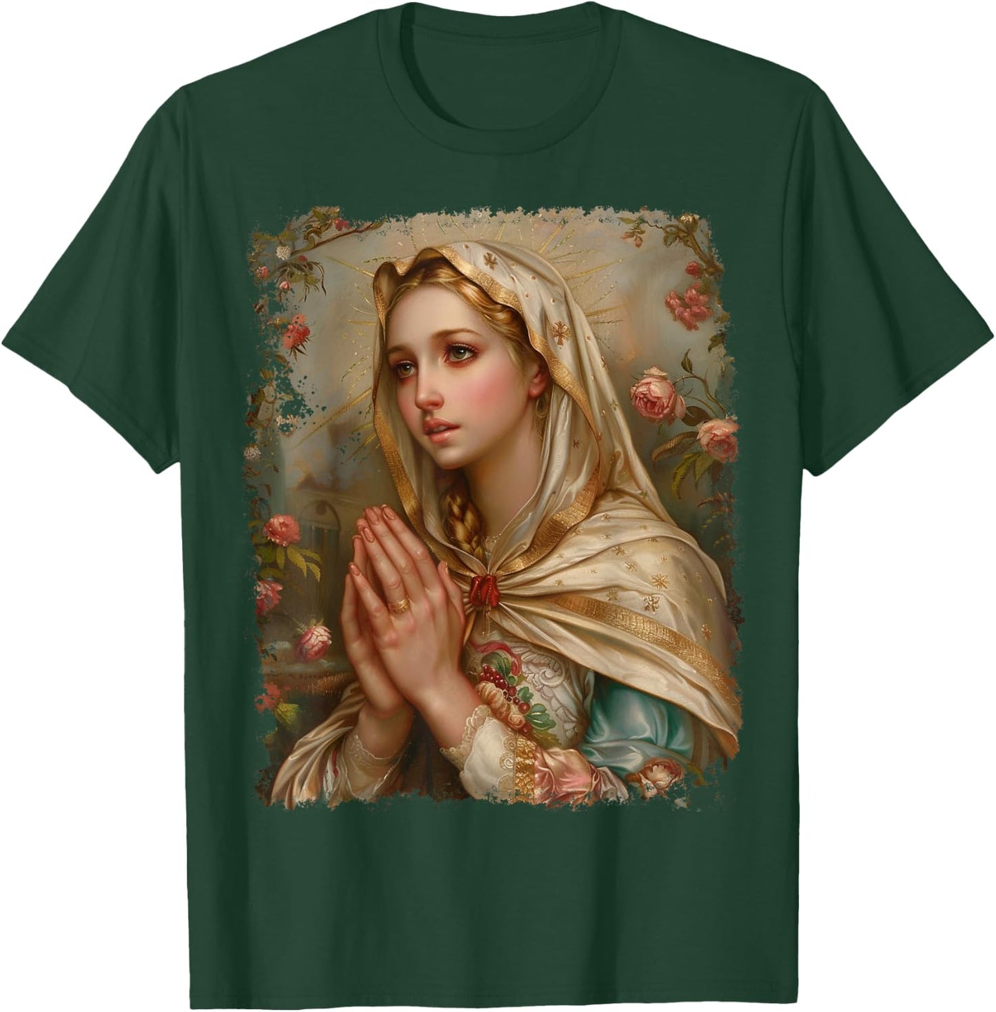 Mother of Jesus Christ Saint Mary Christian T-Shirt - T-Shirt | Forest
