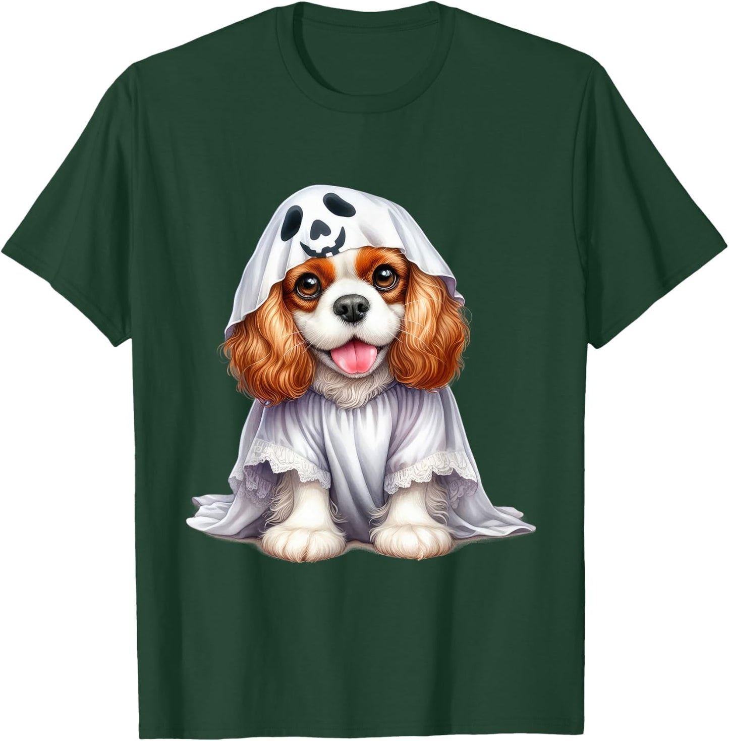 Funny Ghost Cavalier King Charles Spaniel Dog Lover T-Shirt - T-Shirt | Forest