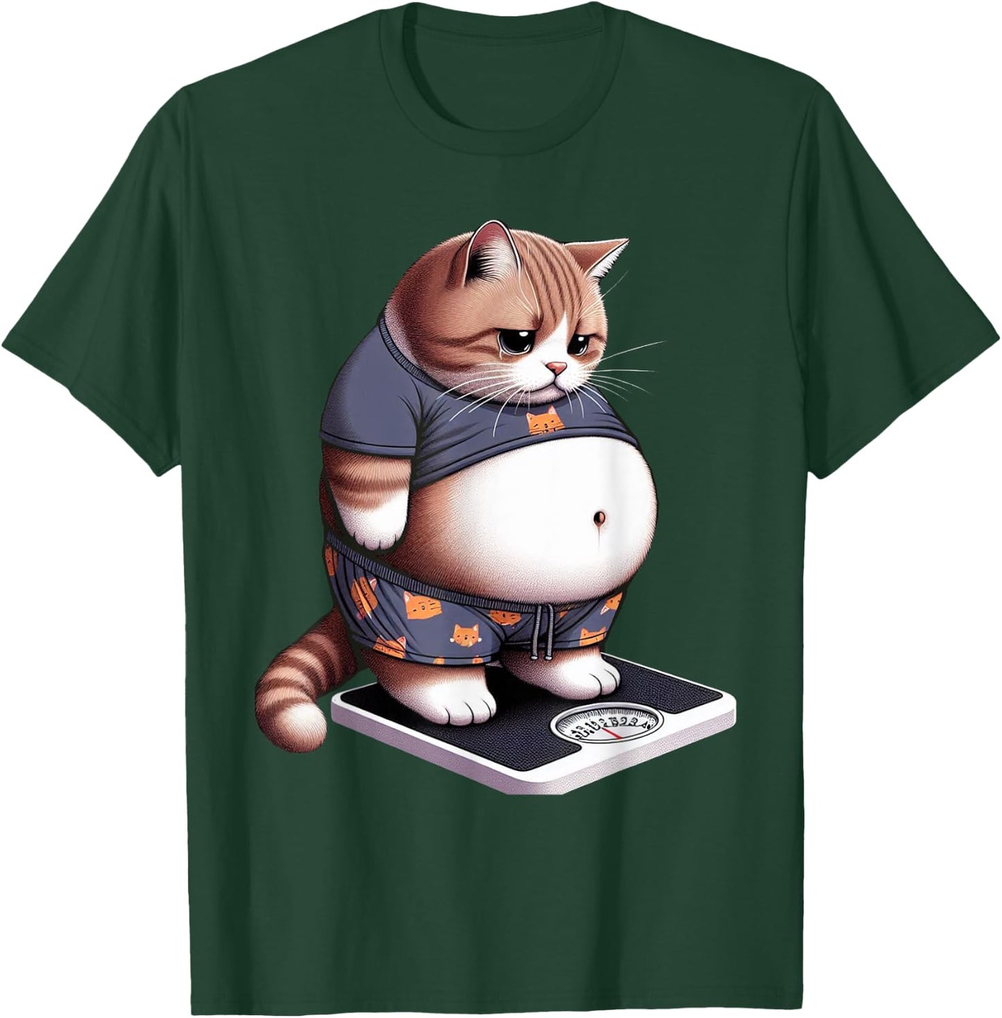 Funny Fat Cat Cute Chubby Kitten , Small, Black T-Shirt - T-Shirt | Forest