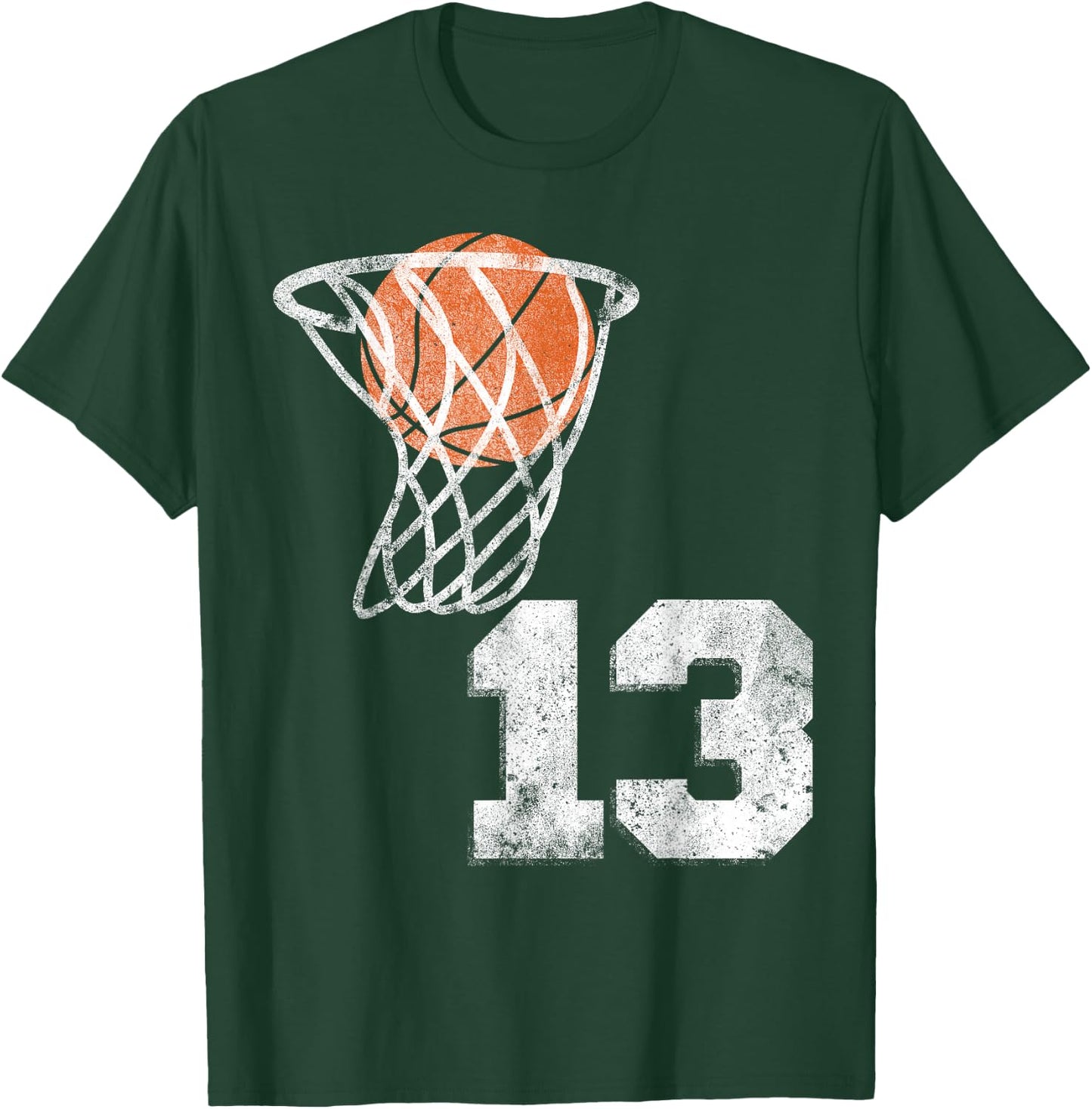 Vintage Basketball Jersey Number 13 Player Number T-Shirt - T-Shirt | Forest
