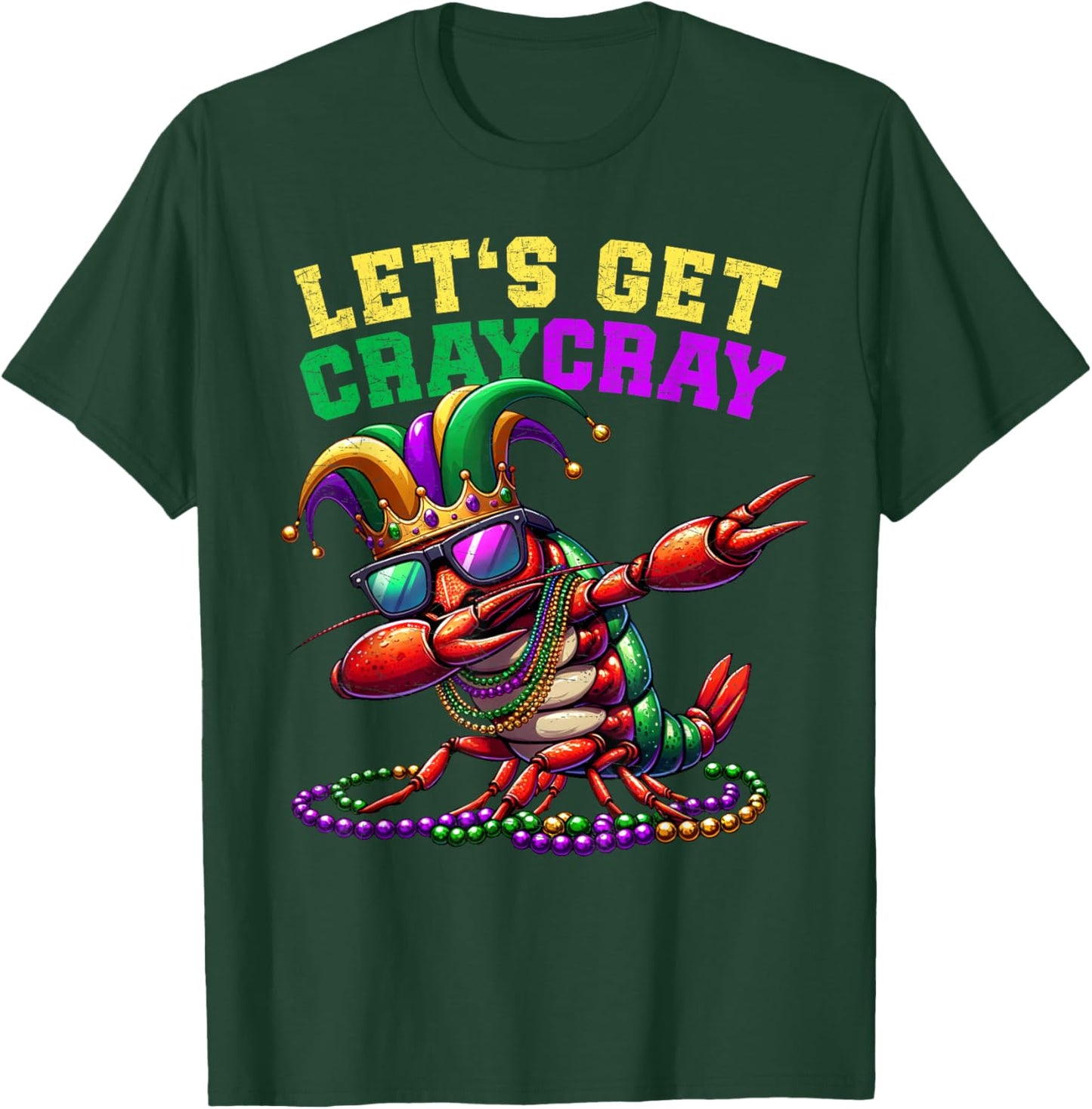 Dabbing Crawfish Costume Kids Toddler Boys Men Mardi Gras T-Shirt - T-Shirt | Forest