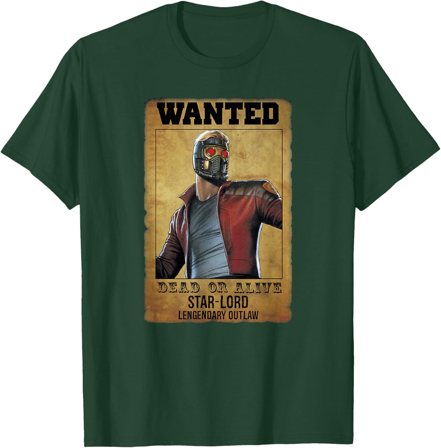 Marvel Guardians of The Galaxy Star-Lord Vintage Wanted T-Shirt - T-Shirt | Forest