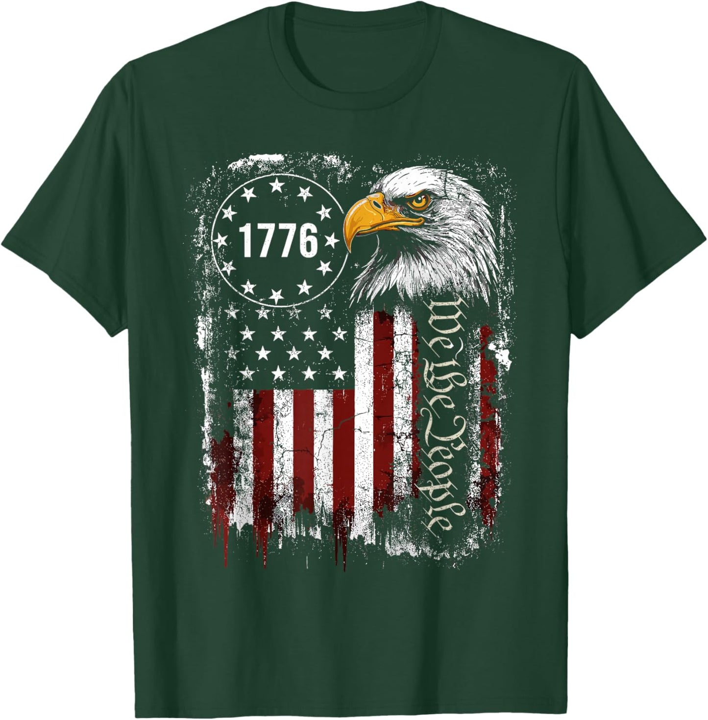 Eagle American Flag Patriotic 4th of July T-Shirt - T-Shirt | Forest