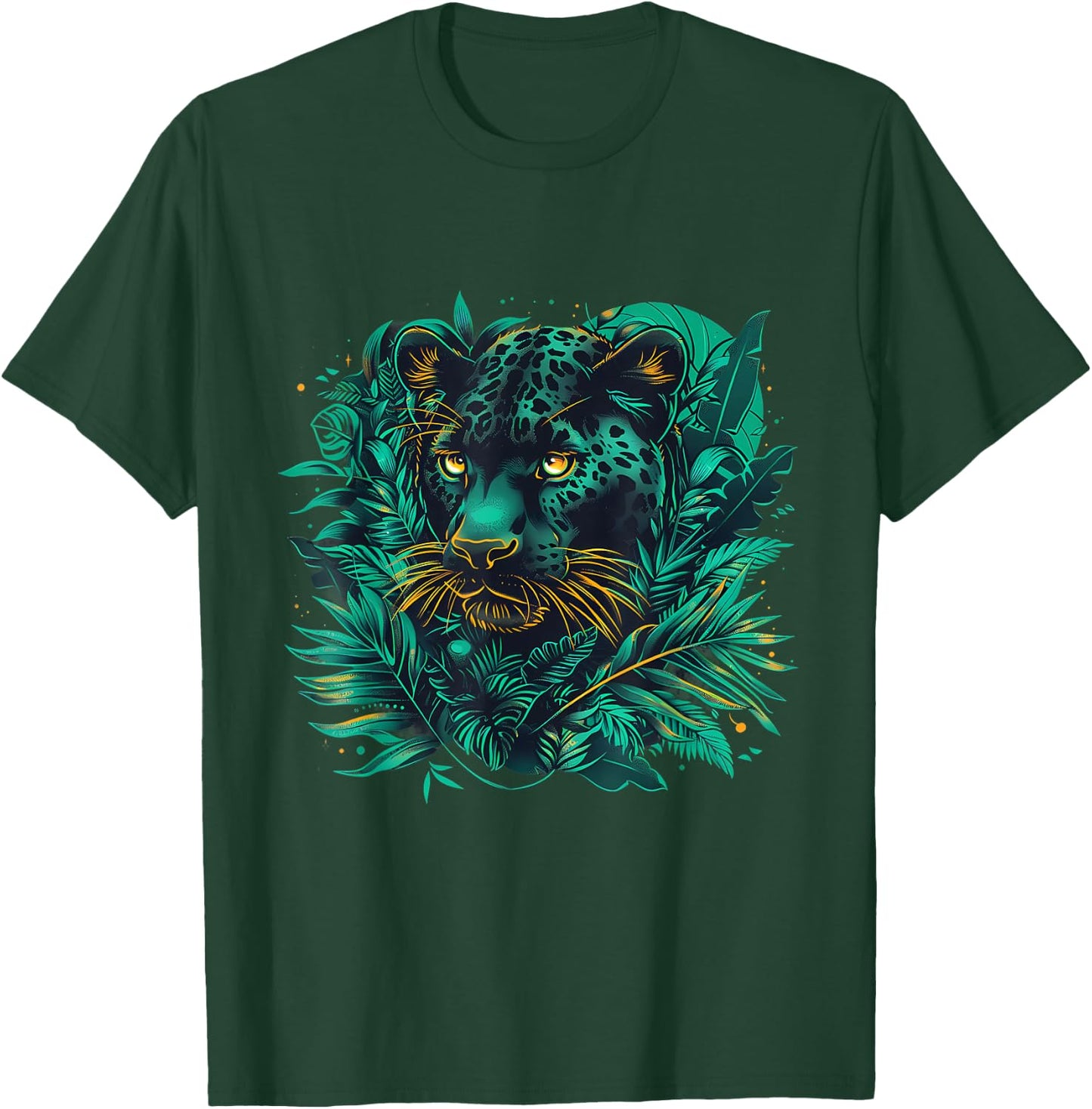 Panther Nature Wildlife Panther Lover Portrait Artwork T-Shirt - T-Shirt | Forest
