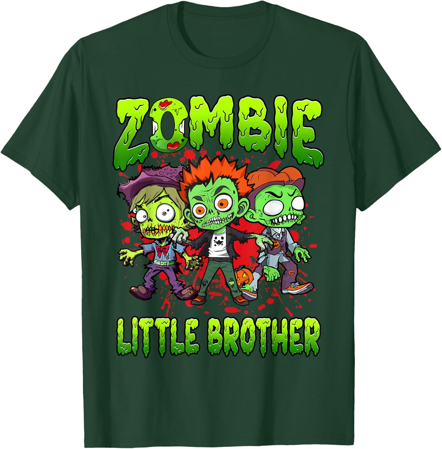 Zombie Little Brother Halloween Costume Family Matching T-Shirt - T-Shirt | Forest