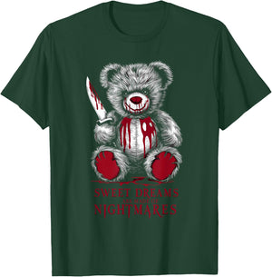 Terrifying Teddy Spooky Plush Horror Teddy Bear Scary T-Shirt - T-Shirt | Forest