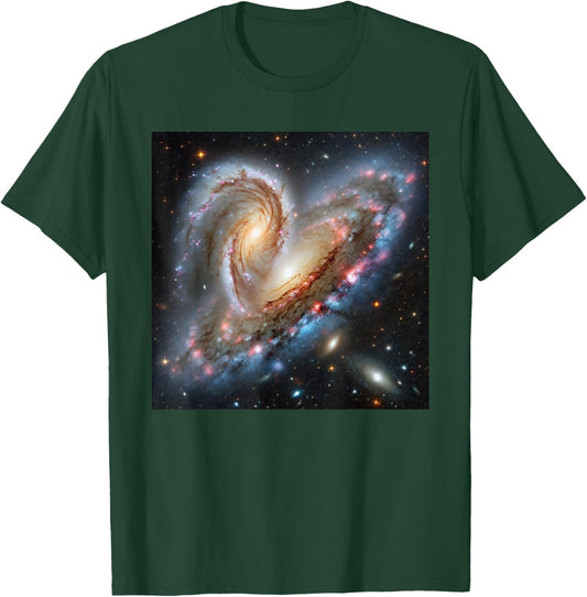 Milky Way and Andromeda Galactic Star Crash T-Shirt - T-Shirt | Forest