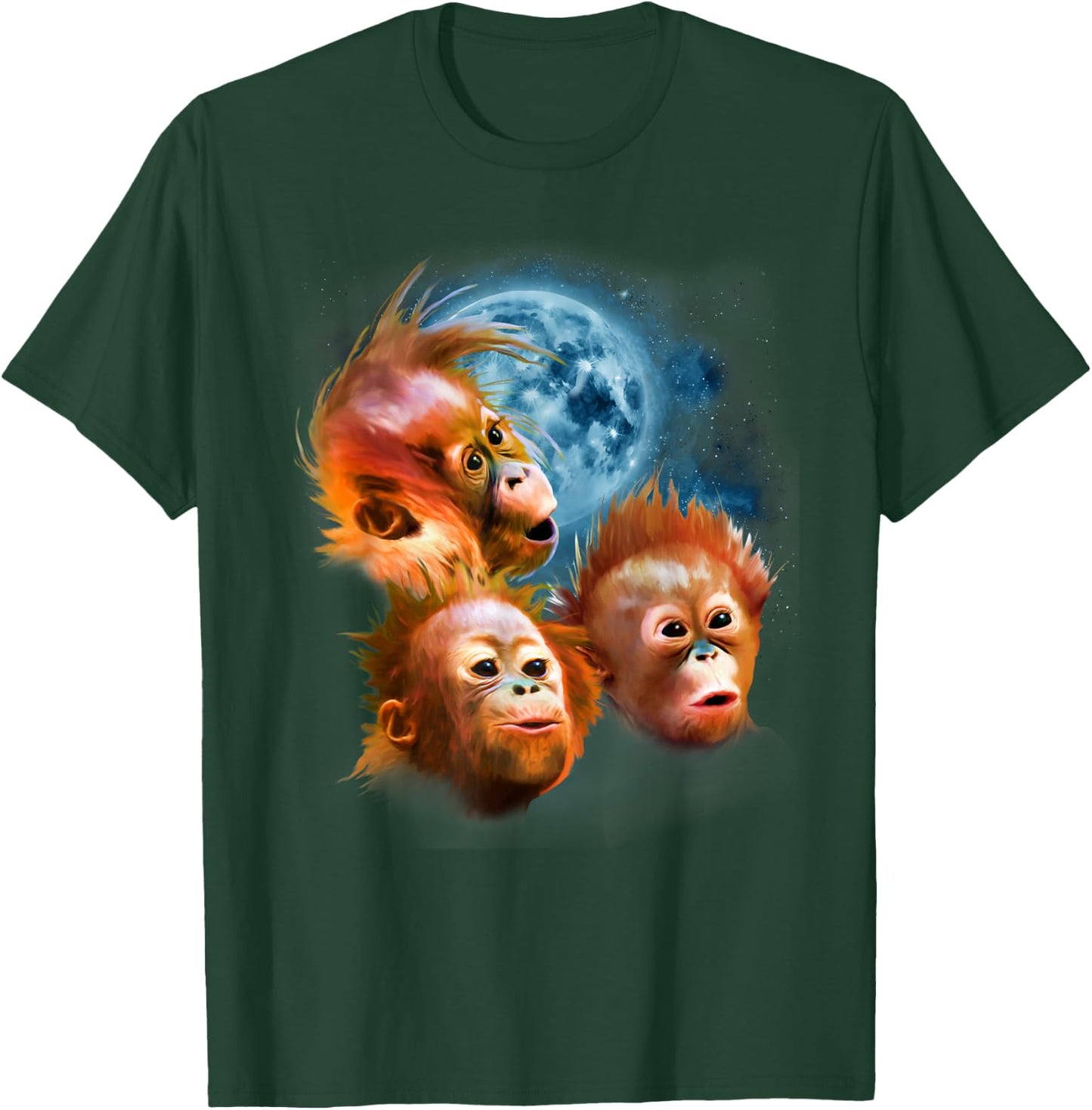 Funny Orangutan Shirt - Baby Orangutans Howling at the Moon T-Shirt - T-Shirt | Forest