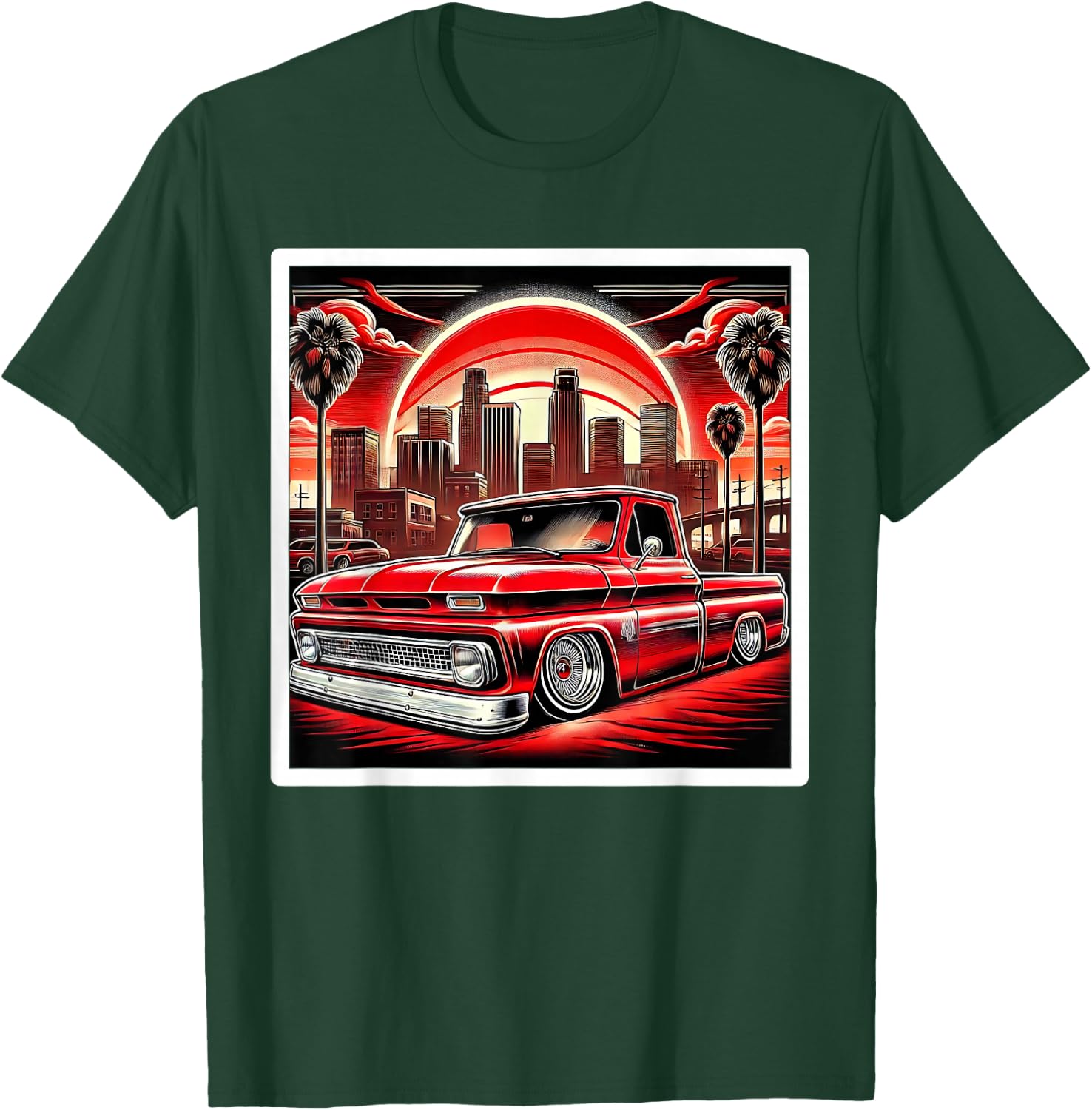 Urban Cultura Chicano Latino Mexican Pride Lowrider Truck T-Shirt - T-Shirt | Forest