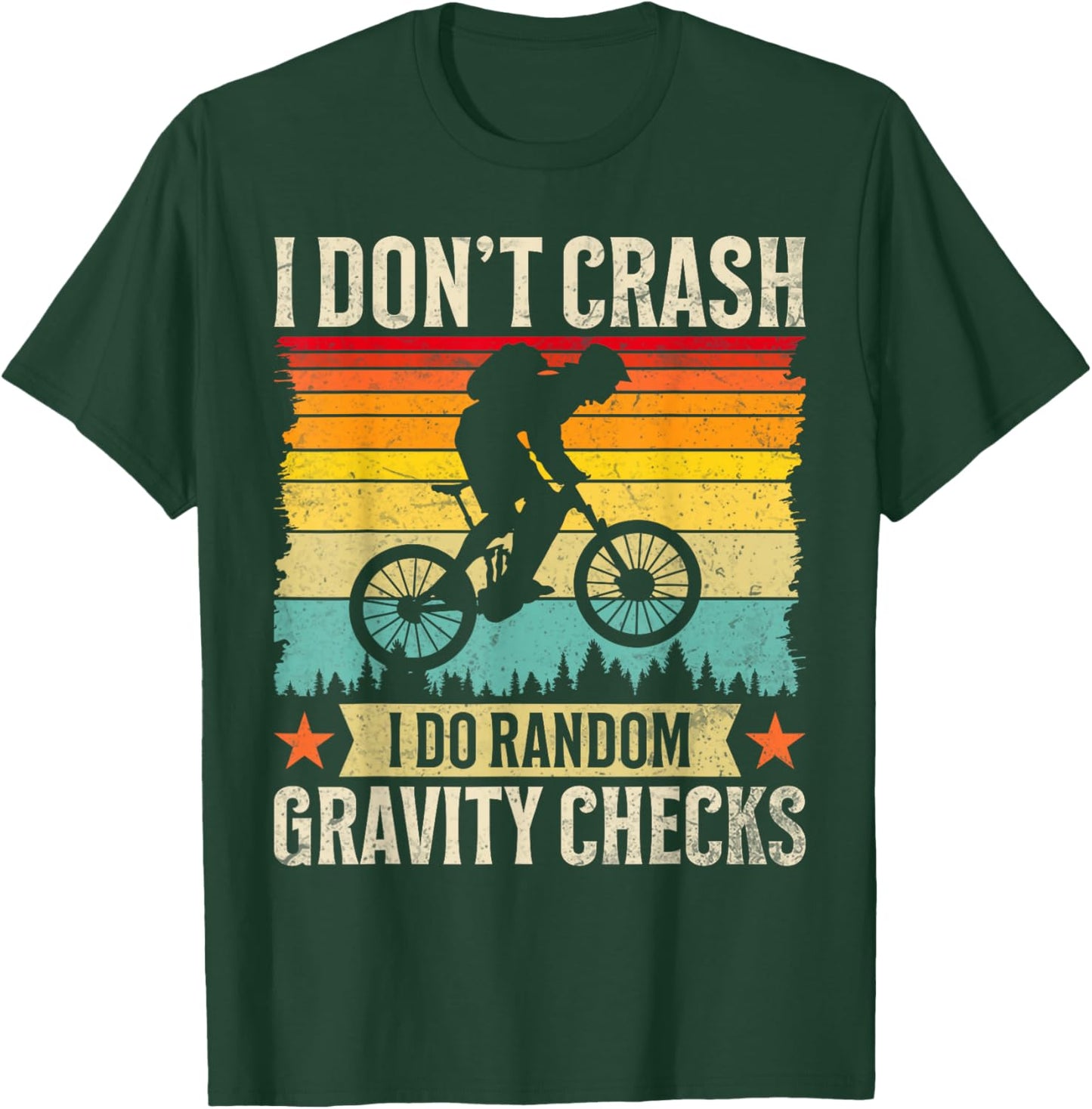 Mountain Bike Gravity Check Funny Downhill Crash T-Shirt - T-Shirt | Forest