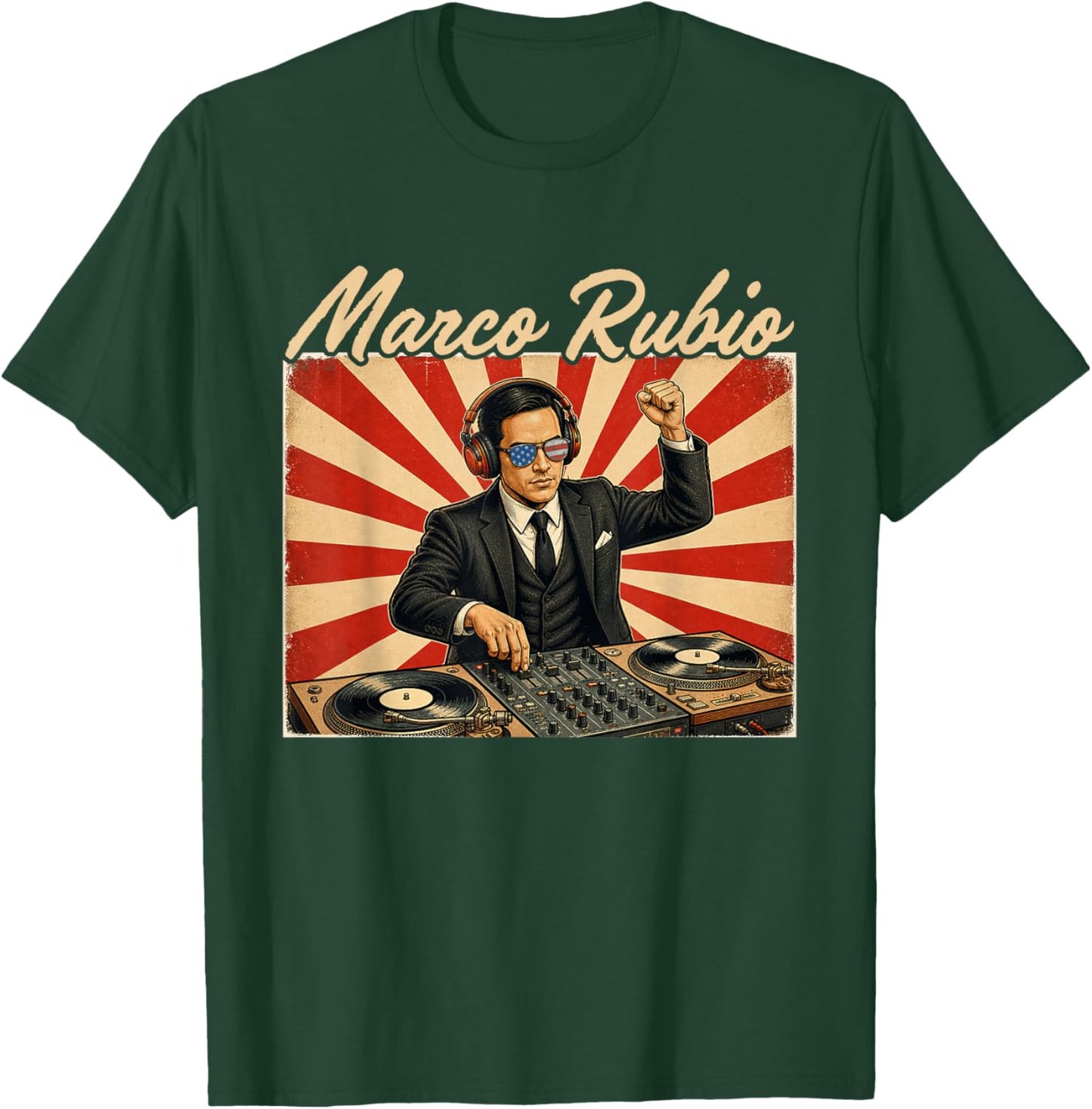 Marco Rubio Funny Vintage Sunglasses US Flag T-Shirt - T-Shirt | Forest