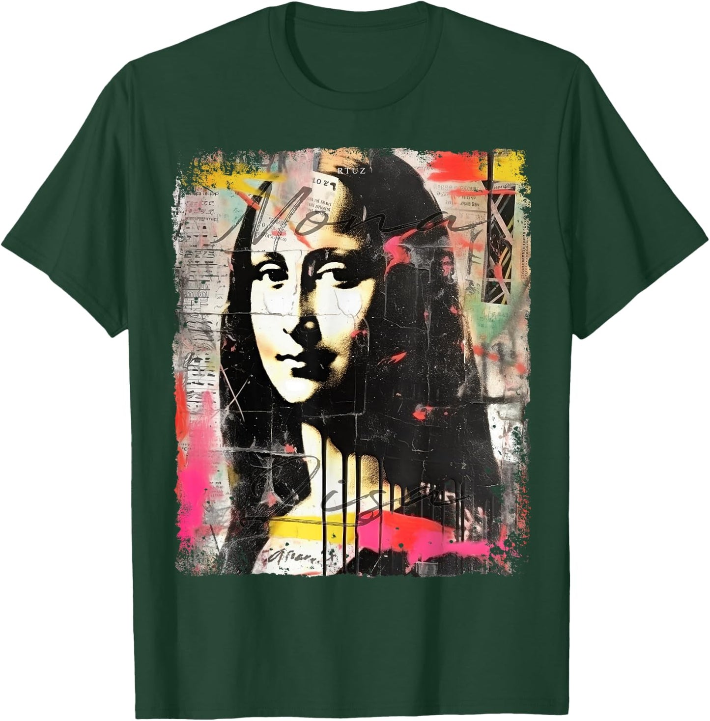Mona Lisa Aesthetic Clothes Vintage Y2K Streetwear Women Men T-Shirt - T-Shirt | Forest
