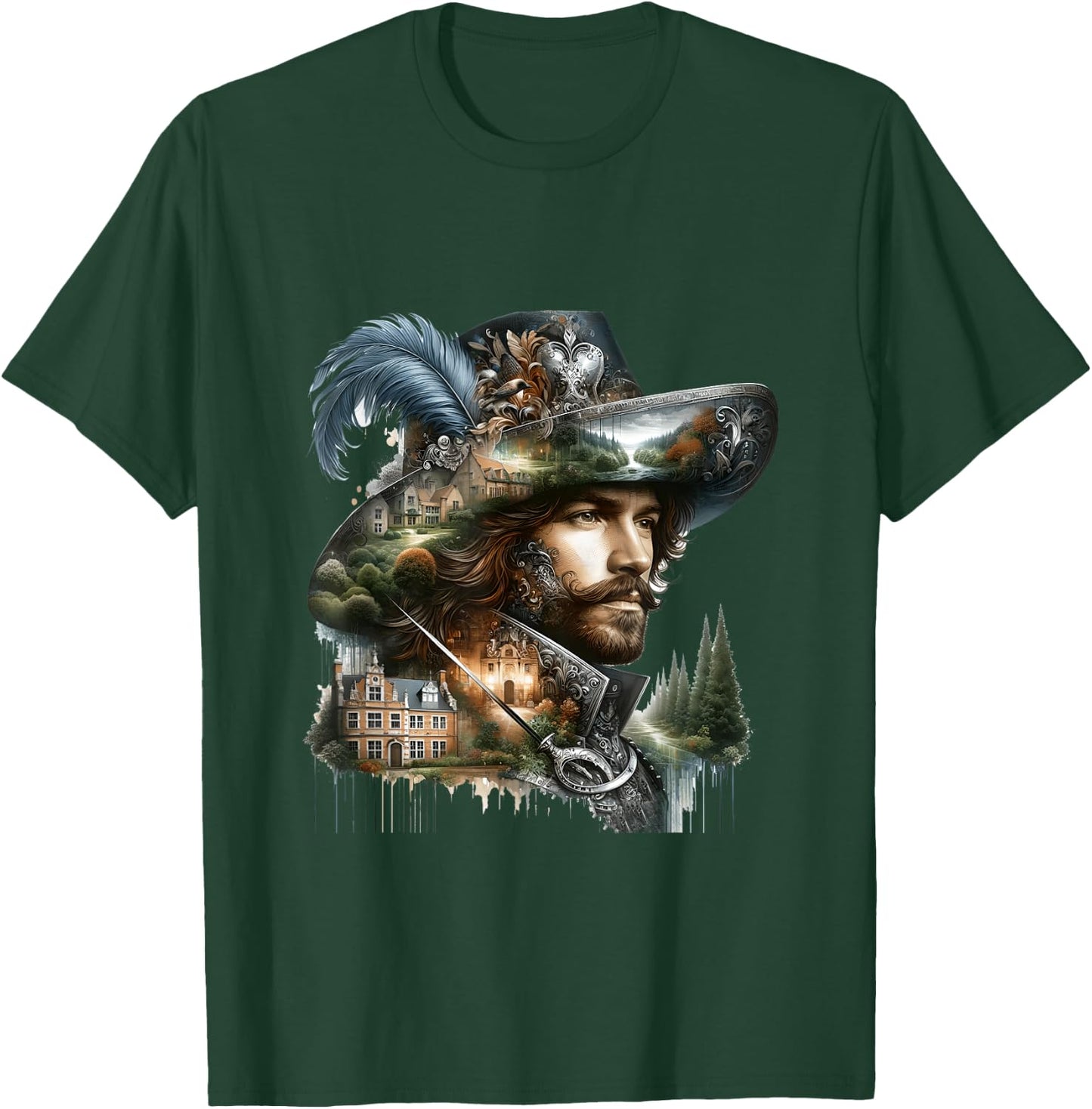 Fantasy Cute Brave French Musketeer T-Shirt - T-Shirt | Forest