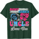 Burnouts or Bows Uncle Loves You Gender Reveal Party T-Shirt - T-Shirt | Forest