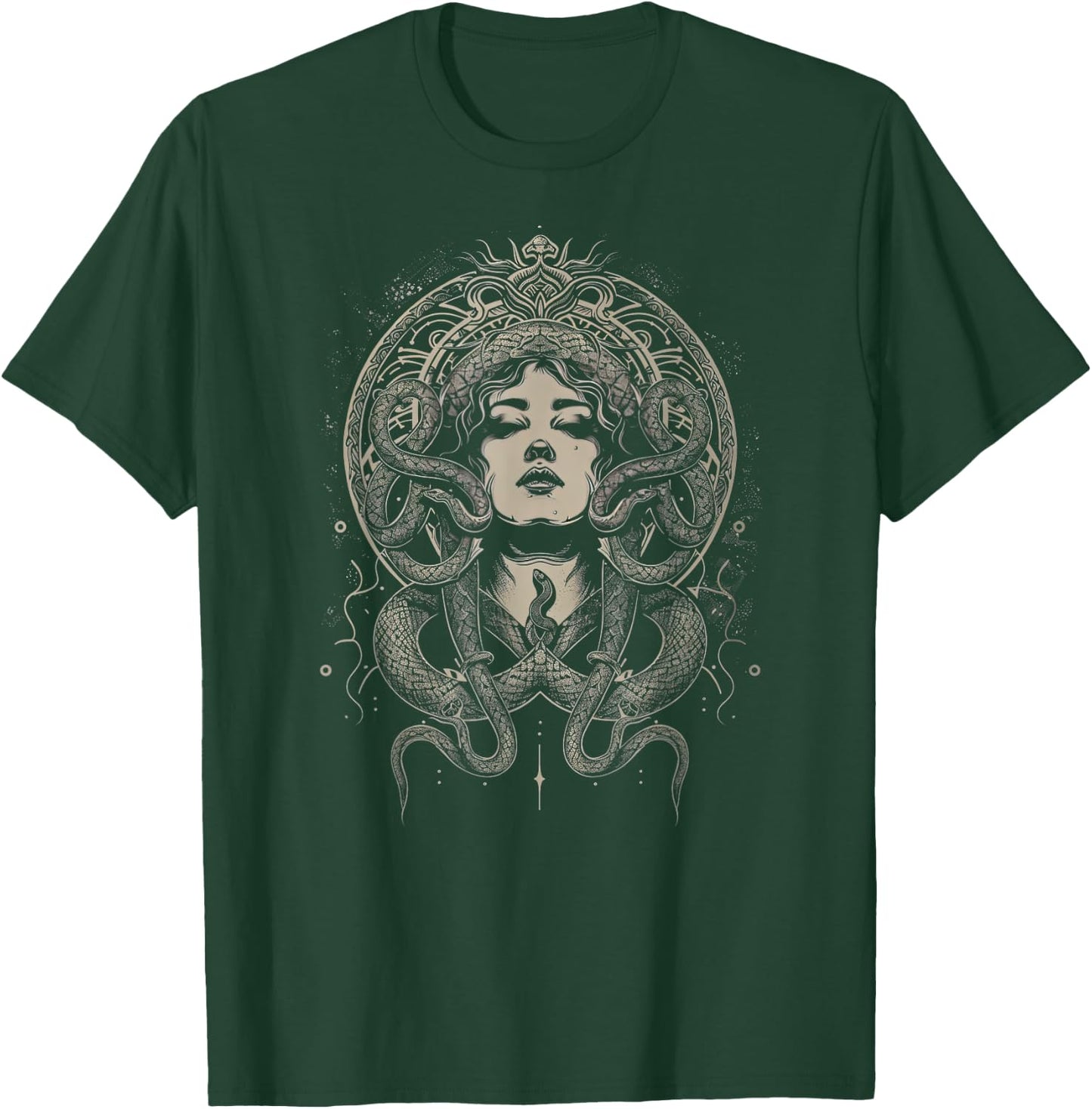 The Medusa Fan Co. Medusa Gorgon Greek Mythology Women's -Adults, -Kids Black T-Shirt - T-Shirt | Forest