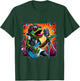 Punk Rock Star Frog Shredding Electric Guitar Vibrant Lights T-Shirt - T-Shirt | Forest