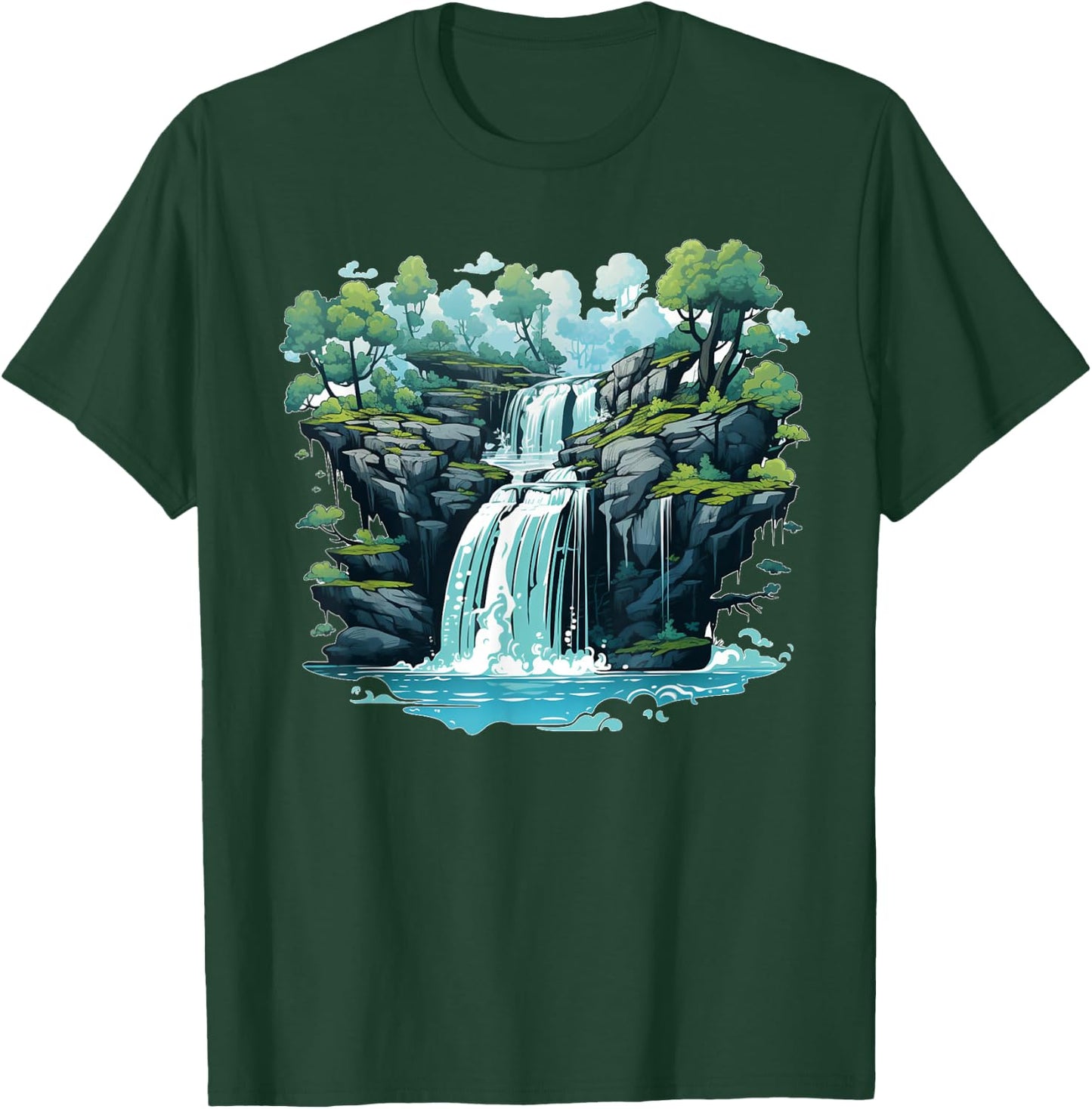 Pretty cool Waterfall for Cascade, Lake and Lagoon Lovers T-Shirt - T-Shirt | Forest