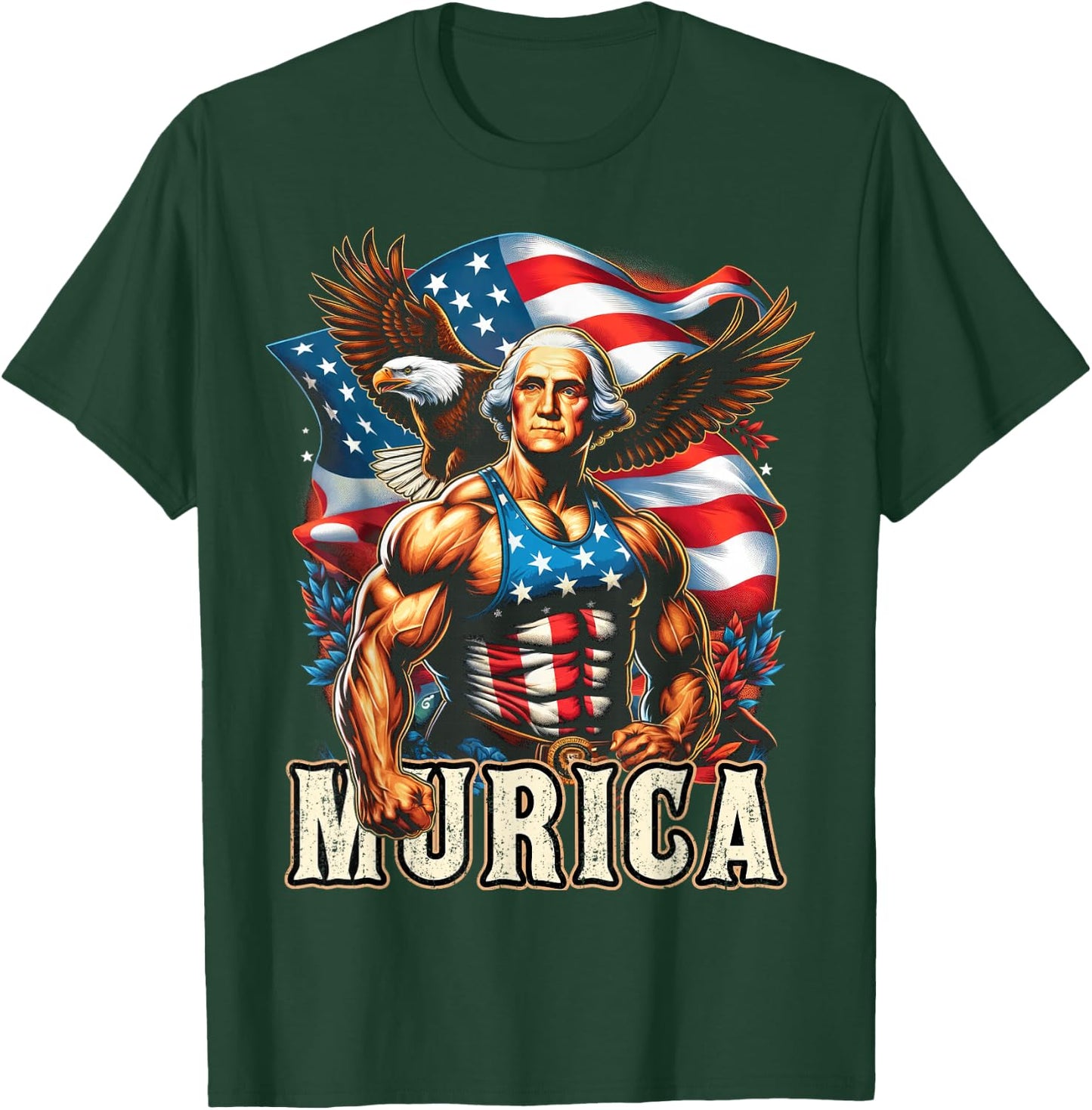 4th of July Patriotic Funny George Washington July 4th USA T-Shirt - T-Shirt | Forest