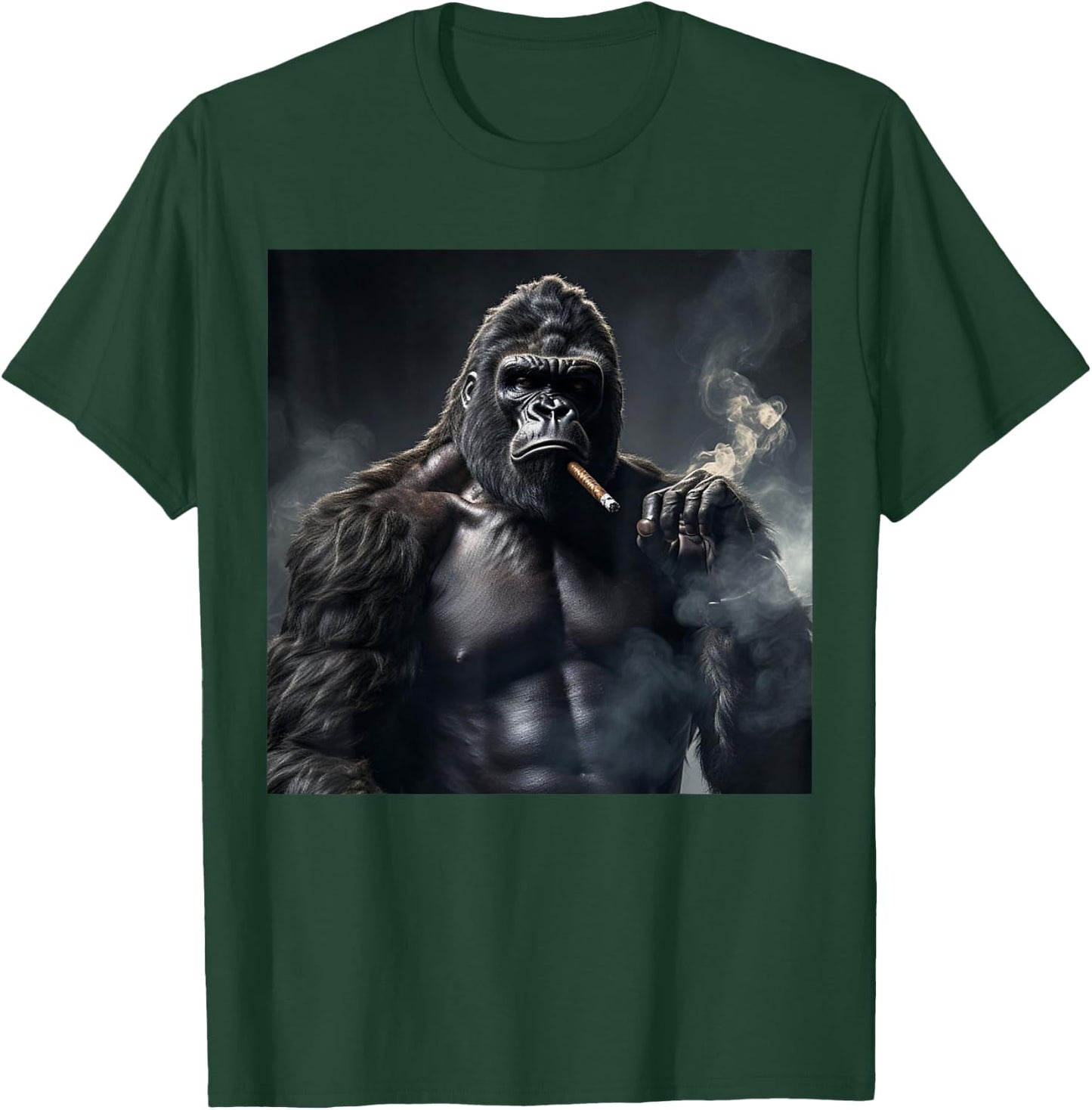 Funny Monkey Cigar Gorilla Smoking Cigarette Animal Lover T-Shirt - T-Shirt | Forest