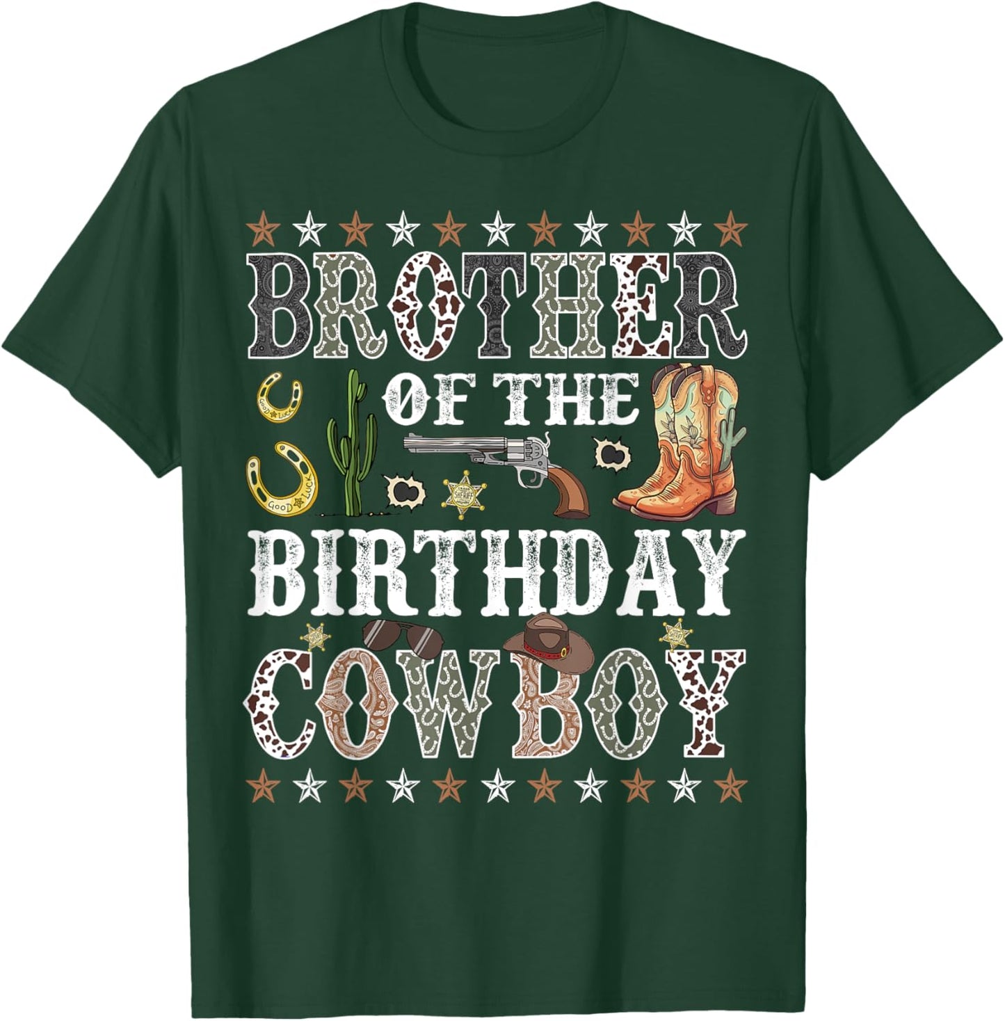 Brother Of The Birthday Cowboy Rodeo Brother T-Shirt - T-Shirt | Forest