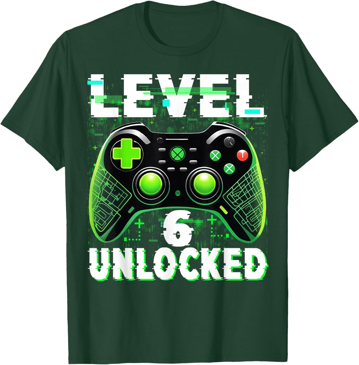 Level 6 Unlocked Shirt Funny Video Gamer Geek 6th Birthday T-Shirt - T-Shirt | Forest