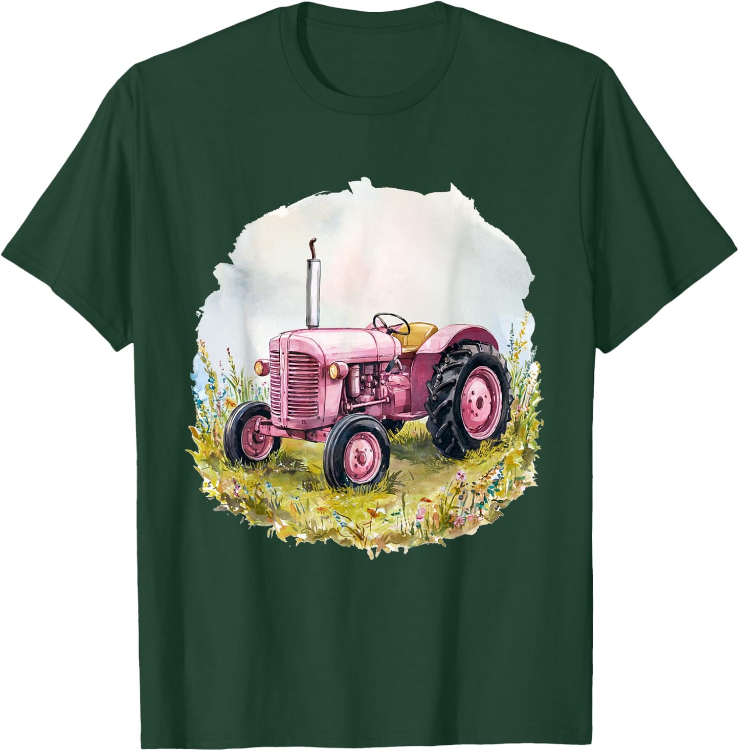 Farm Girl Pink Tractor Women design T-Shirt - T-Shirt | Forest