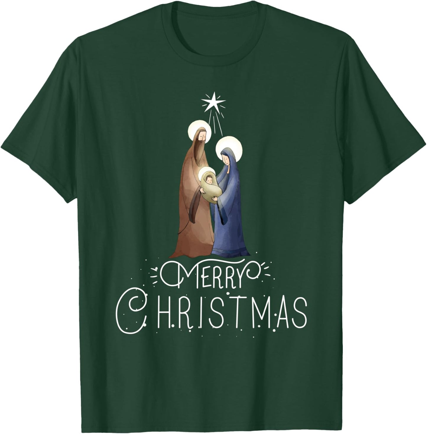 Merry Christmas - Advent Nativity Scene North Star T-Shirt - T-Shirt | Forest