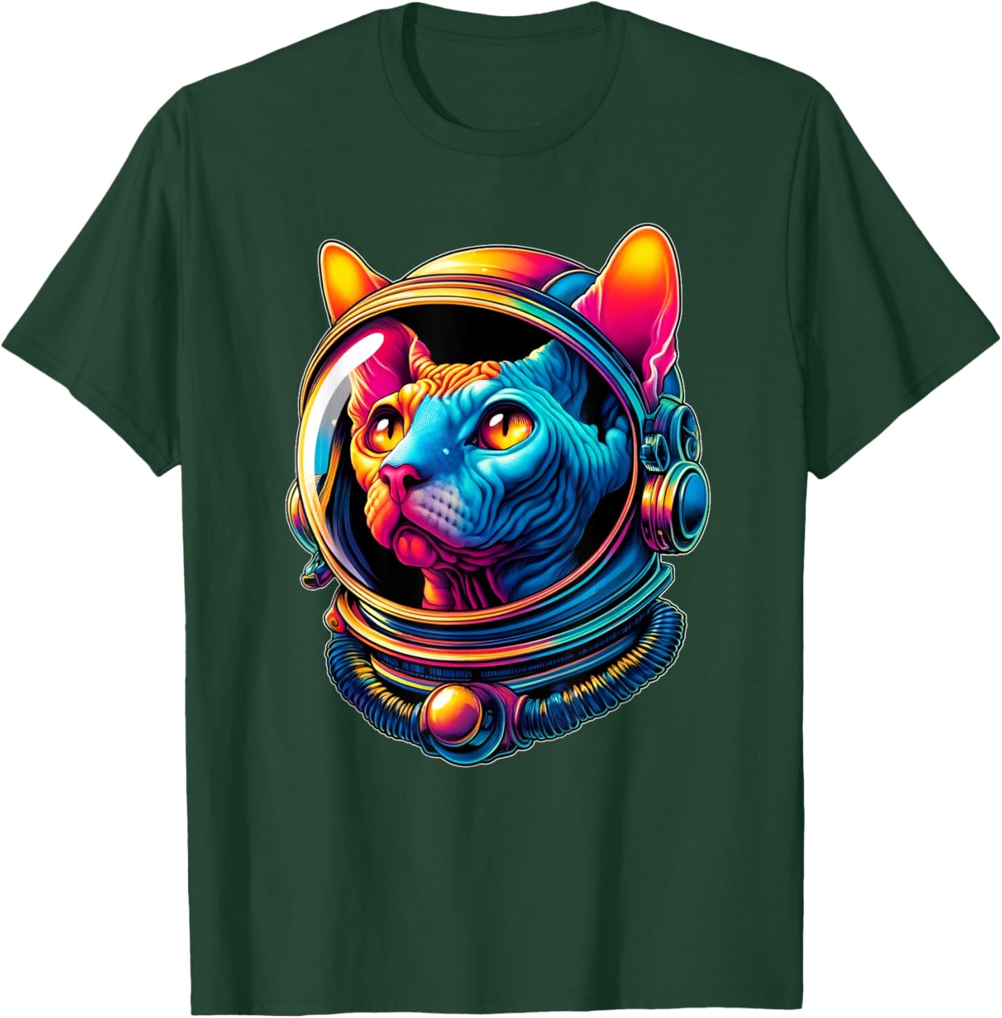 Astronaut Hairless Sphynx Cat Colorful Women Girls Kids T-Shirt - T-Shirt | Forest