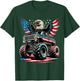 4th of July Boys Monster Truck Bald Eagle American Flag USA T-Shirt - T-Shirt | Forest