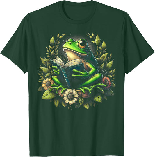 Cute Cottagecore Floral Frog Aesthetic Girls Women Graphic T-Shirt - T-Shirt | Forest
