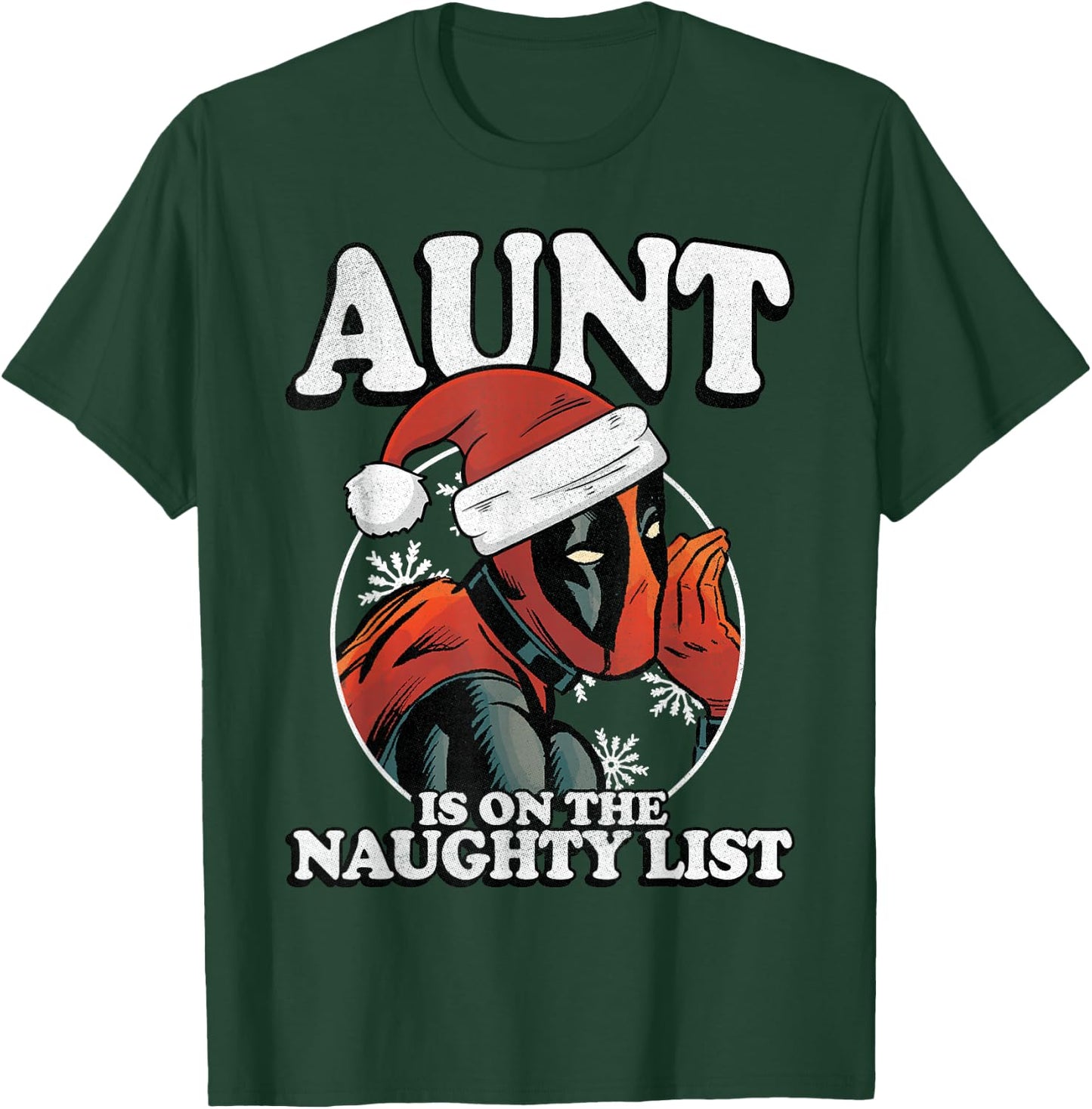 Marvel Deadpool Aunt On The Naughty List T-Shirt - T-Shirt | Forest