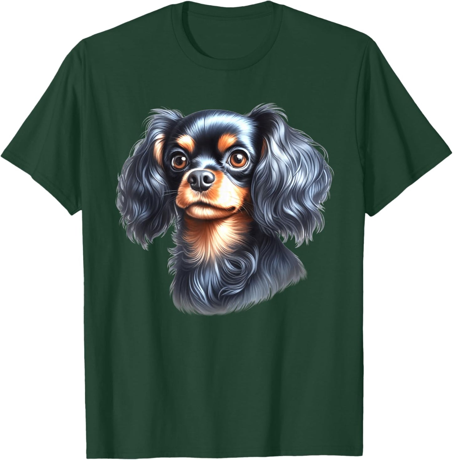 English Toy Spaniel Dog Portrait T-Shirt - T-Shirt | Forest