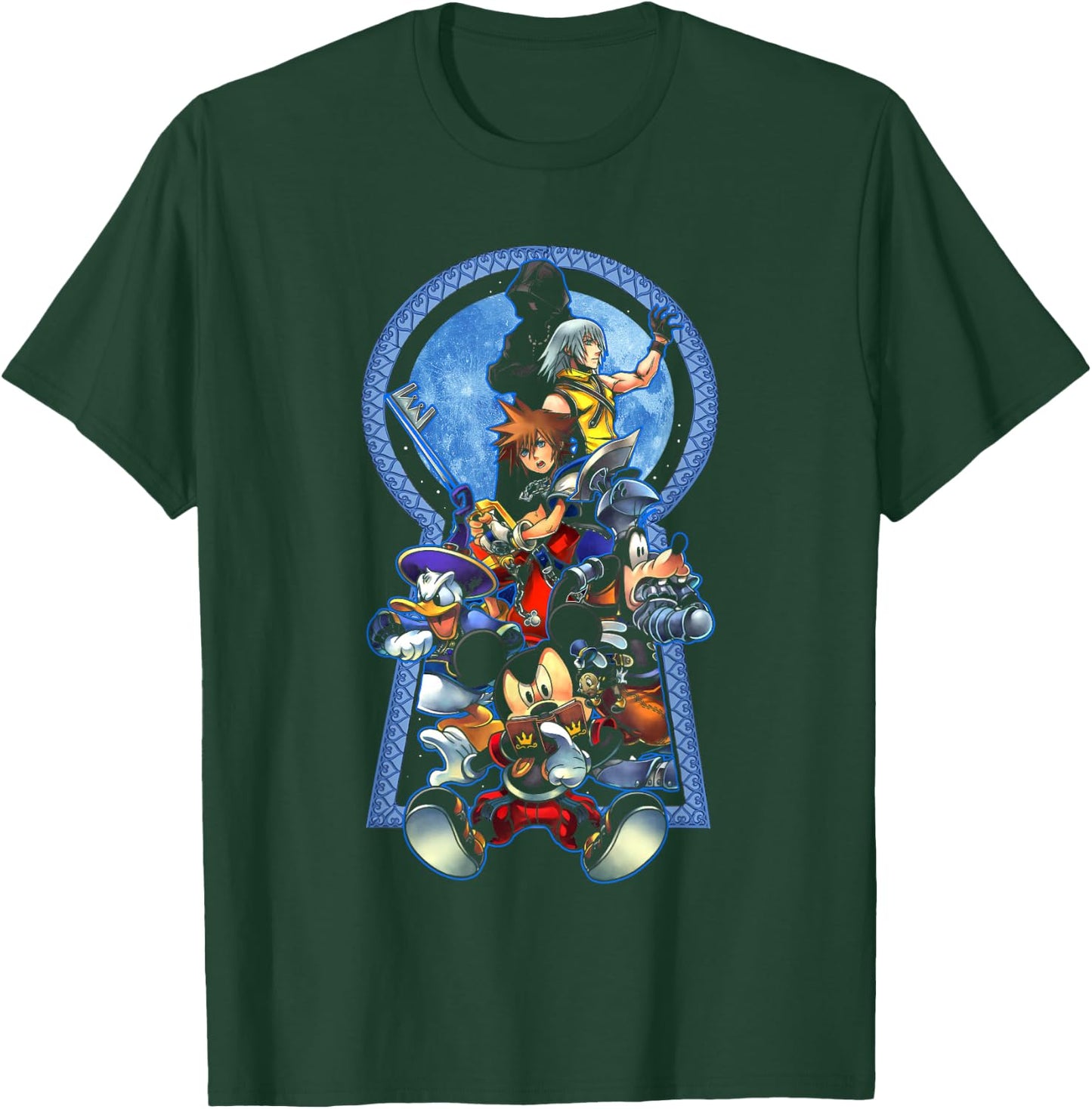 Disney Kingdom Hearts Key To The Kingdom Group Shot Poster T-Shirt - T-Shirt | Forest