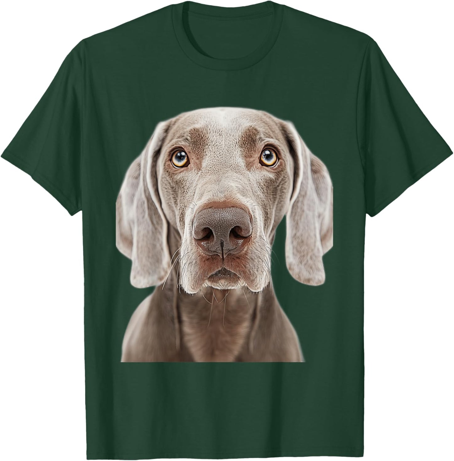 Weimaraner Face Design -Adults Kids Black Small Classic Fit Short Sleeve T-Shirt - T-Shirt | Forest