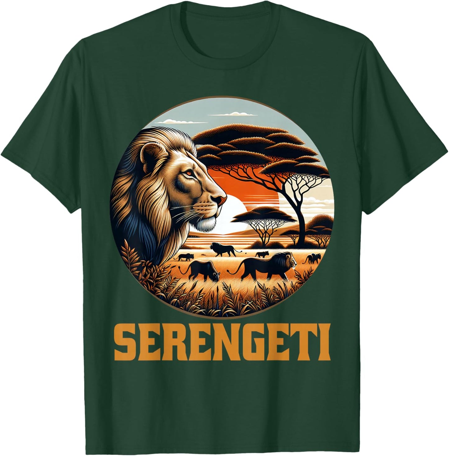 Serengeti National Park African Lion Safari Tanzania T-Shirt - T-Shirt | Forest